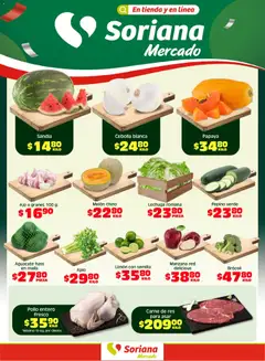 Vista previa de Soriana Fin de Semana Mercado: Ags, Nay, Jal, Qro, Col, Mich, Gto, Hgo, Tlax, Mor, Pue, Gro, Oax, Edo. de Mex, CDMX, Zac y SLP, nuevo folleto de la tienda, válido en México a partir del 15.05.2026