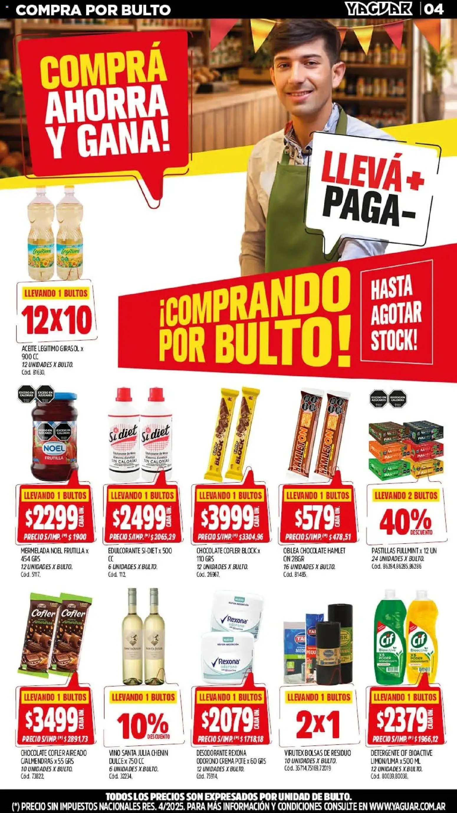 Yaguar - Oferta Semanal Salta │ válido desde el 21/09/2026 | Página: 4 | Productos: Aceite, Detergente, Vino, Mermelada