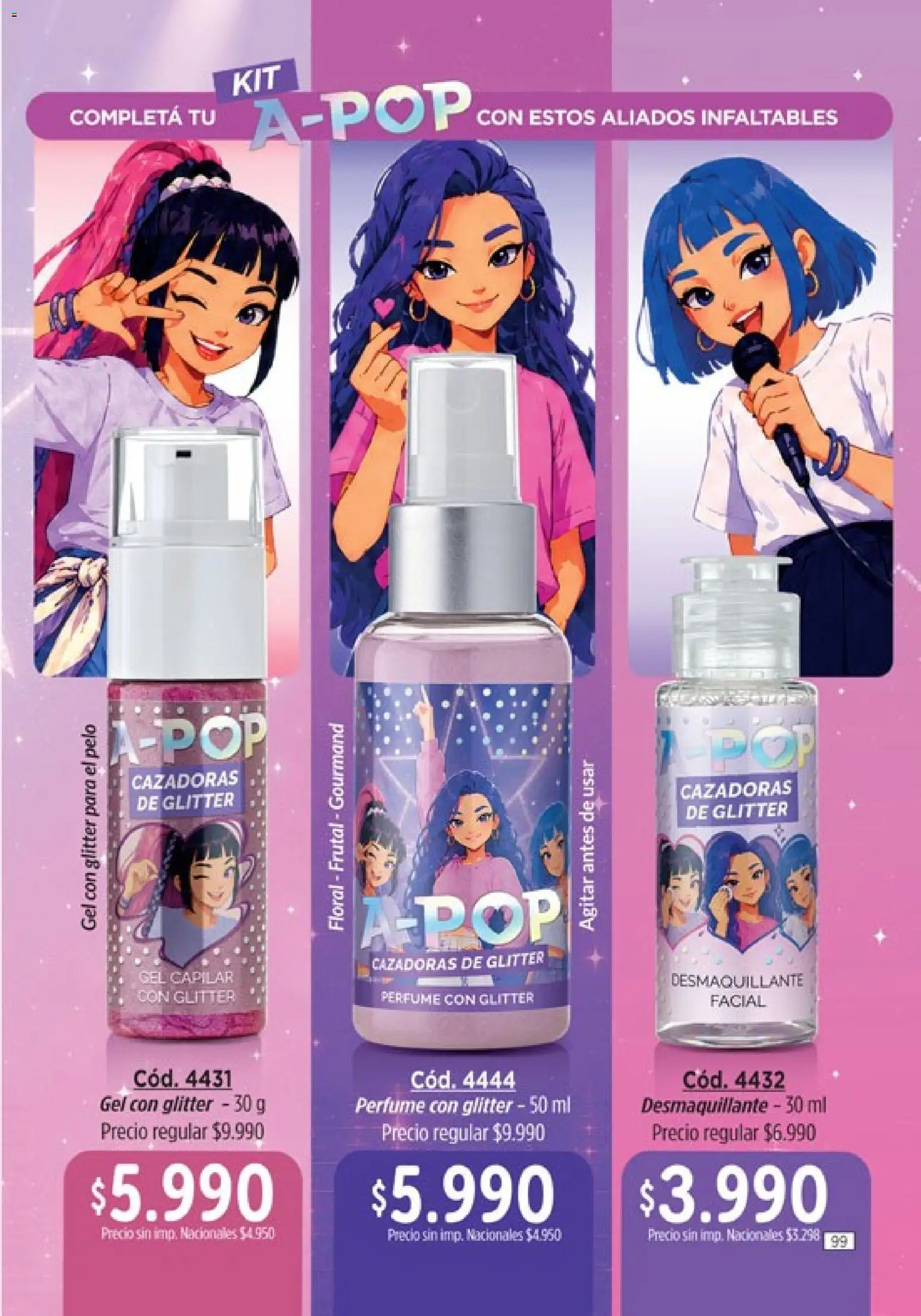 Catálogo Amodil Campaña 14 │ válido desde el 07/08/2026 | Página: 99 | Productos: Perfume, Desmaquillante, Glitter