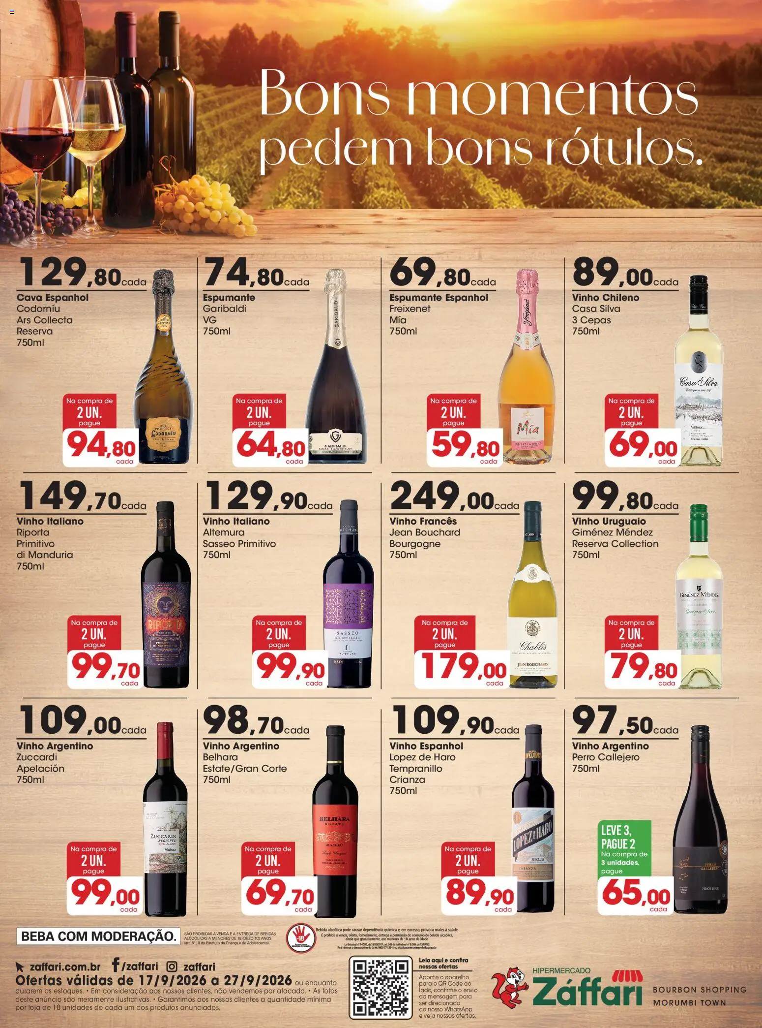 Zaffari Folheto - válido de 17/09/2026 | Página: 1 | Produtos: Espumante, Bebidas, Bourbon, Bebida