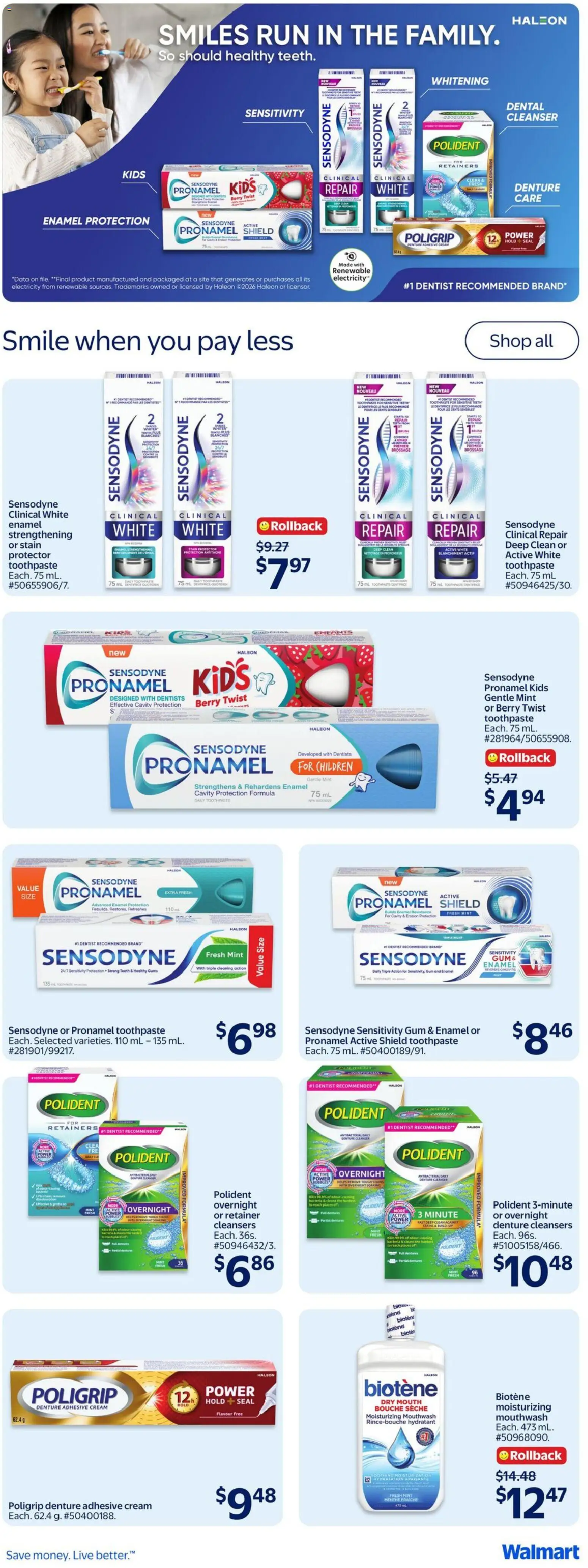 Walmart flyer valid from Aug 20, 2026 | Page: 14 | Products: Cream, Toothpaste, Mouthwash