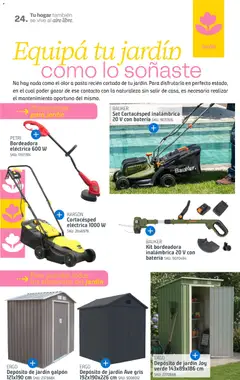 Vista previa Sodimac - Catálogo Aire Libre válido desde el 14/09/2026 | Página: 24 | Productos: Cortacésped, Batería, Bordeadora