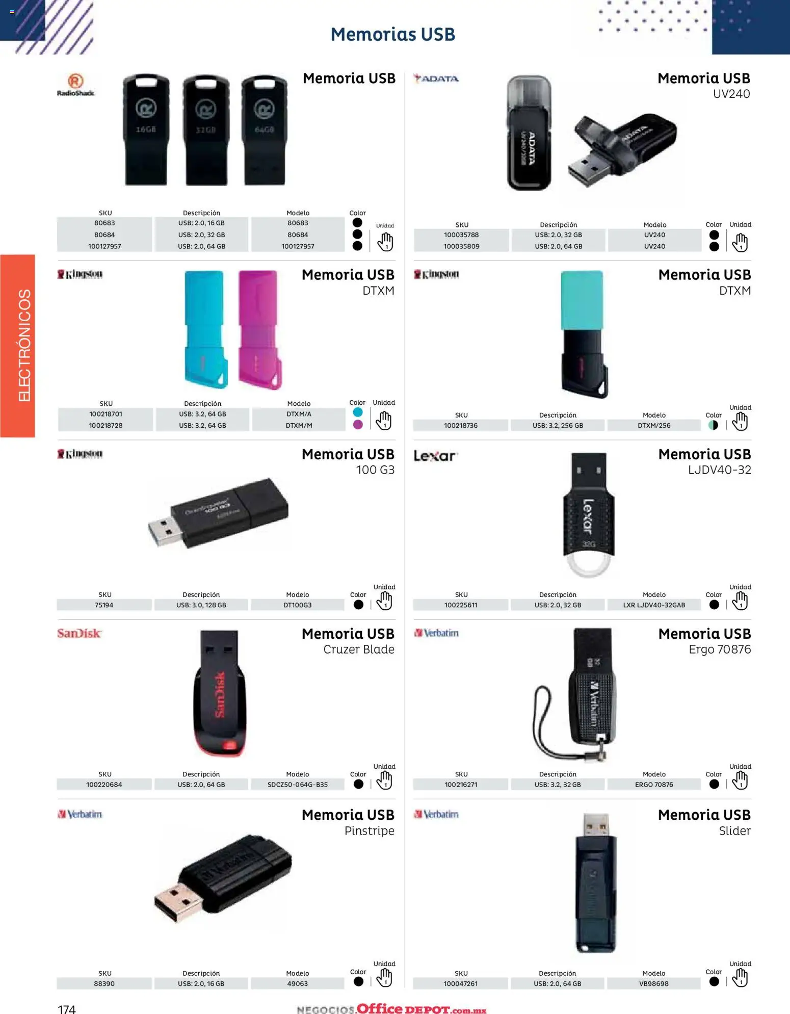Nuevas ofertas de Office Depot válidas en toda la República Mexicana desde el 12/01/2026. ¡Encuentra las mejores ofertas en Office Depot catálogo 2026! | Página: 176 | Productos: Usb