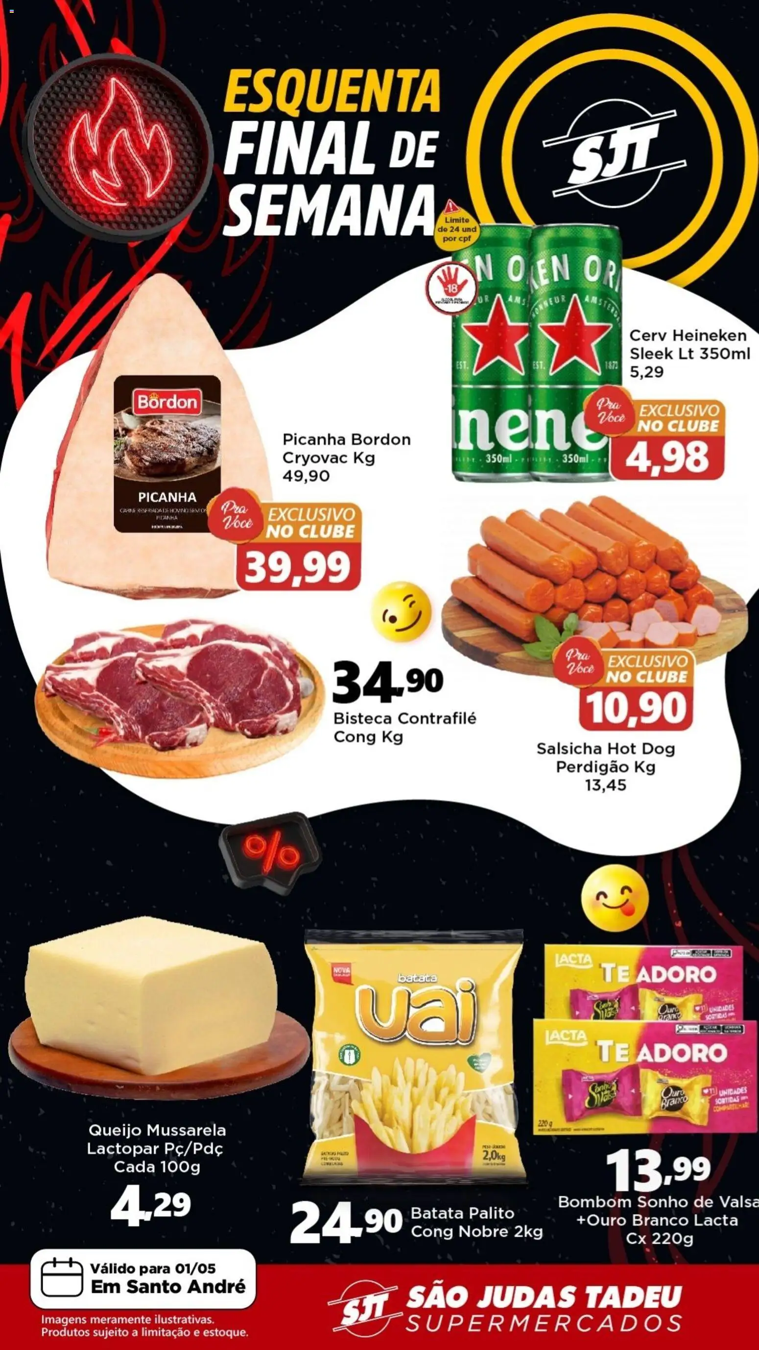 São Judas Tadeu Folheto - válido de 01.05.2026 | Página: 1 | Produtos: Picanha Bordon, Salsicha, Picanha, Mussarela