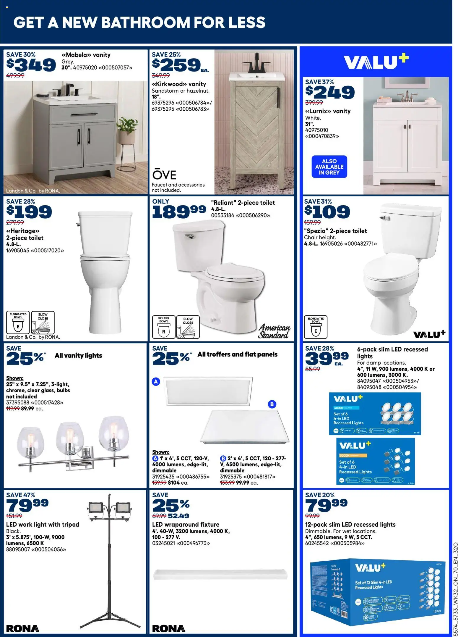 Rona flyer valid from Sep 3, 2026 | Page: 16 | Products: Sliding door, Fan, Bath, Door