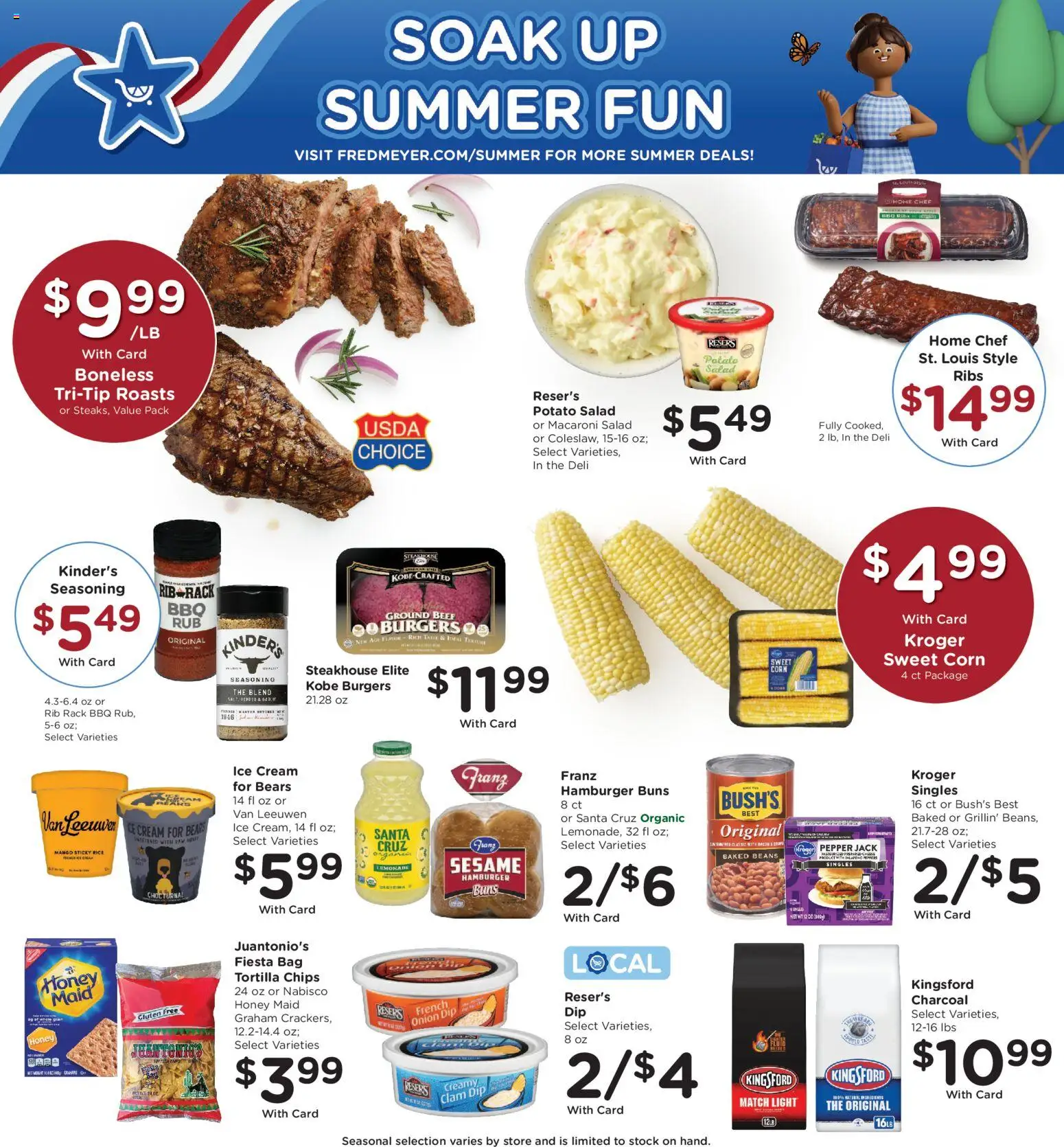 Fred Meyer Weekly Ad - valid from 10.06.2026 | Page: 5 | Products: Chips, Ice cream, Salad, Mango