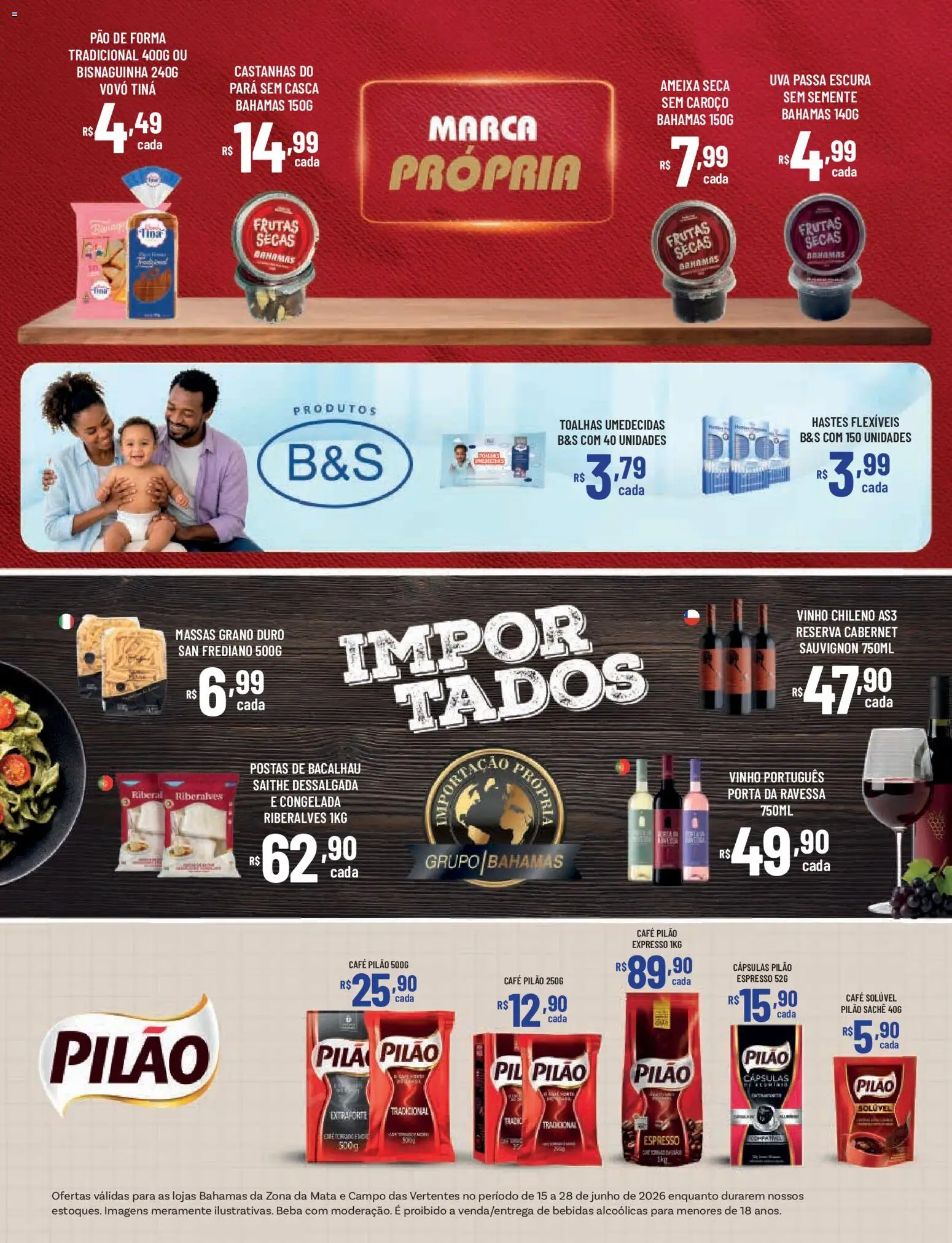 Bahamas Supermercados Folheto - válido de 15.06.2026 | Página: 5 | Produtos: Bacalhau, Pão de forma, Uva passa, Ameixa