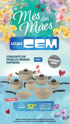 Lojas Cem - Ofertas atuais - Pré-Visualização do folheto da loja Lojas Cem, válido de 18.05.2026 | Página: 74 | Produtos: Conjunto de panelas, Carne