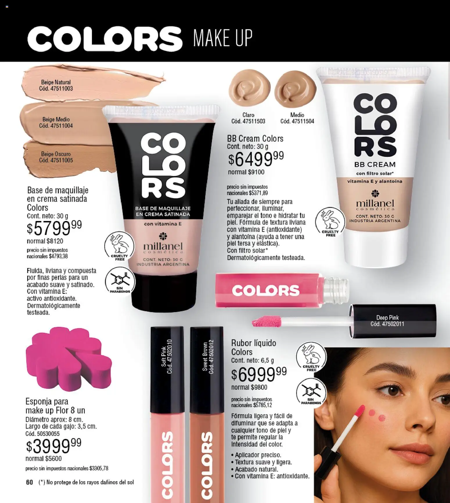 Millanel - Catálogo │ válido desde el 27.04.2026 | Página: 60 | Productos: Base de maquillaje, Maquillaje, Rubor, Esponja