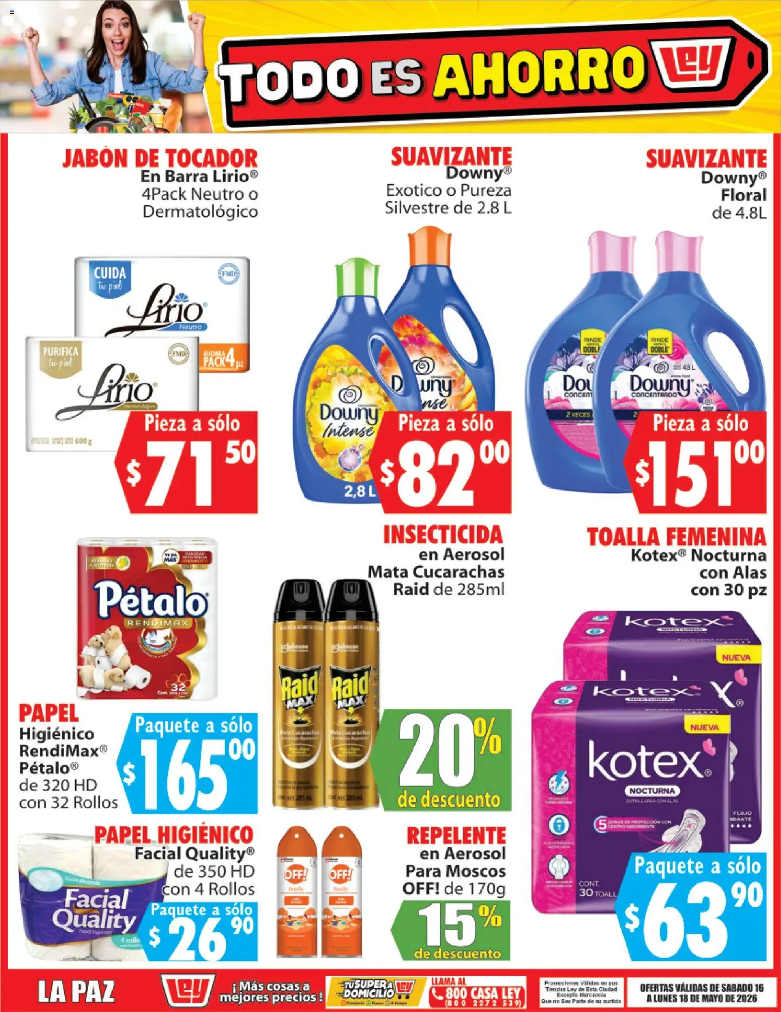 Nuevas ofertas de Casa Ley válidas en toda la República Mexicana desde el 16.05.2026. ¡Encuentra las mejores ofertas en Casa Ley folleto Todo es ahorro! | Página: 9 | Productos: Radio, Papel higiénico, Insecticida, Jabón