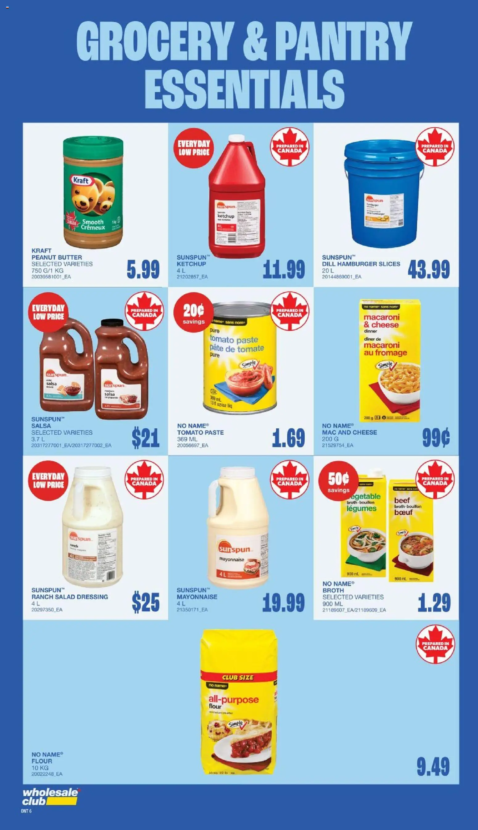 Wholesale Club flyer valid from Oct 1, 2026 | Page: 14 | Products: Flour, Pâté, Peanut butter, Cheese