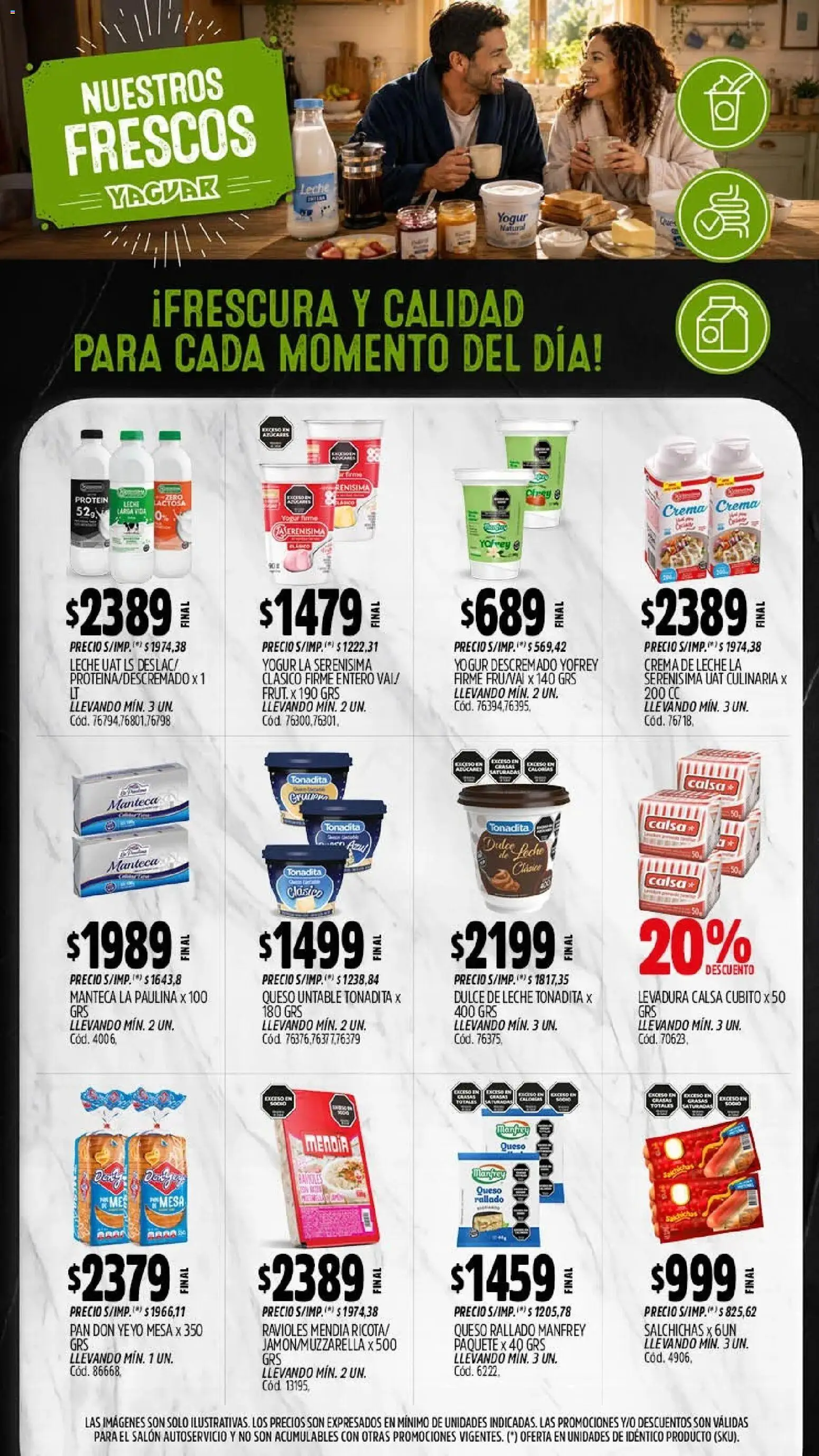 Yaguar - Oferta Semanal Chaco │ válido desde el 20/07/2026 | Página: 6 | Productos: Crema de leche, Dulce de leche, Leche, Queso