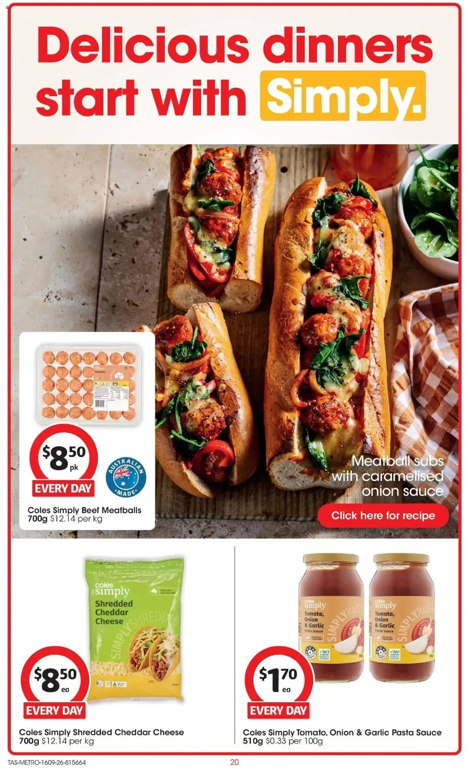 Coles catalogue - valid from 16/09/2026 | Page: 20 | Products: Cheese, Beef, Pasta, Onion