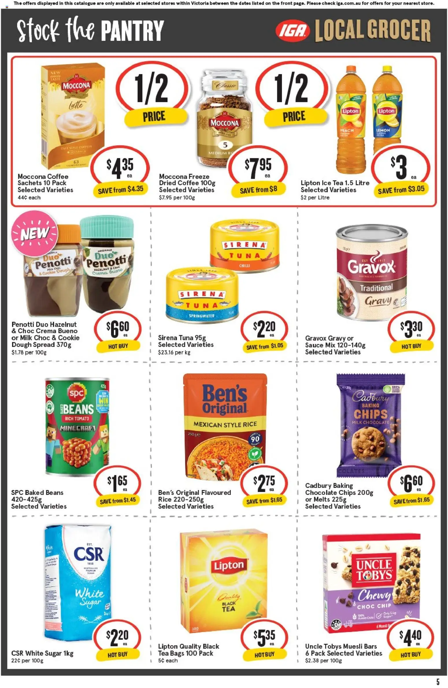 IGA catalogue - valid from 22/07/2026 | Page: 6 | Products: Chocolate, Tea, Sauce, Moccona