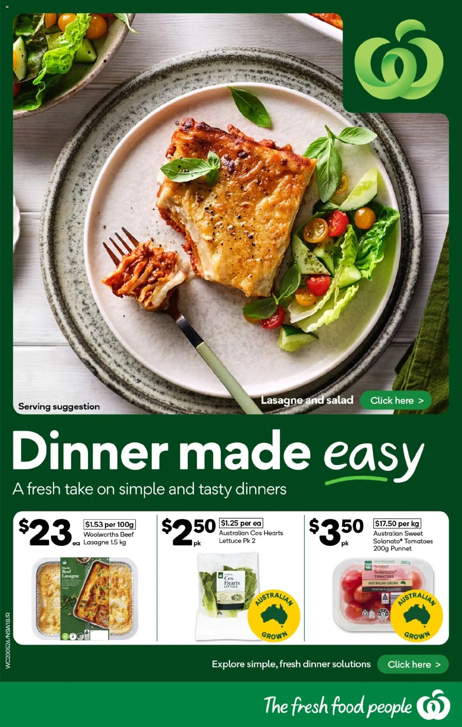 Woolworths catalogue - valid from 20.05.2026 | Page: 18 | Products: Lettuce, Tomatoes, Beef, Salad