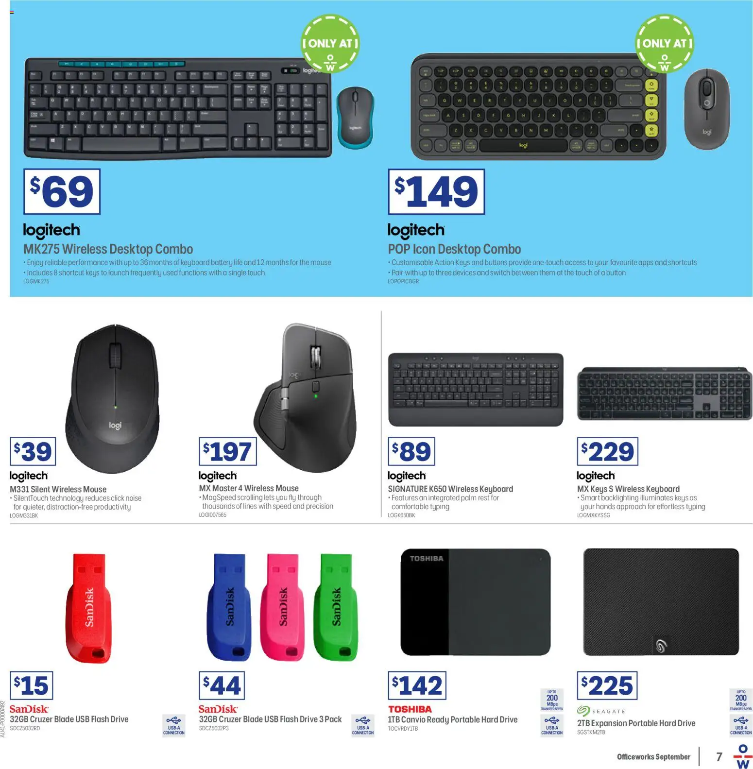Officeworks catalogue - valid from 08/09/2026 | Page: 8 | Products: Battery, Desktop, Usb, Portable