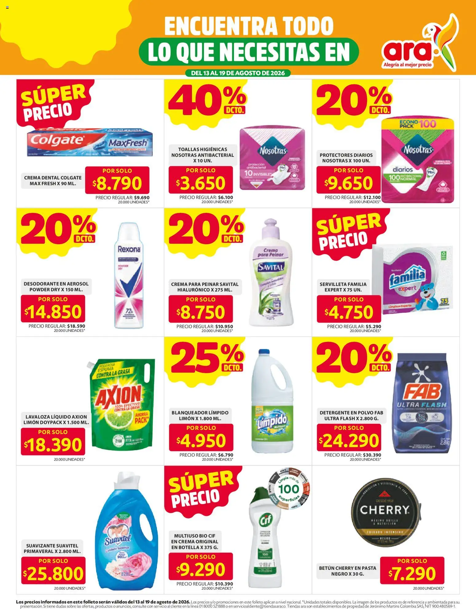 Ara revista - valida desde el 13/08/2026 | Página: 10 | Productos: Blanqueador, Polvo, Crema dental, Protectores