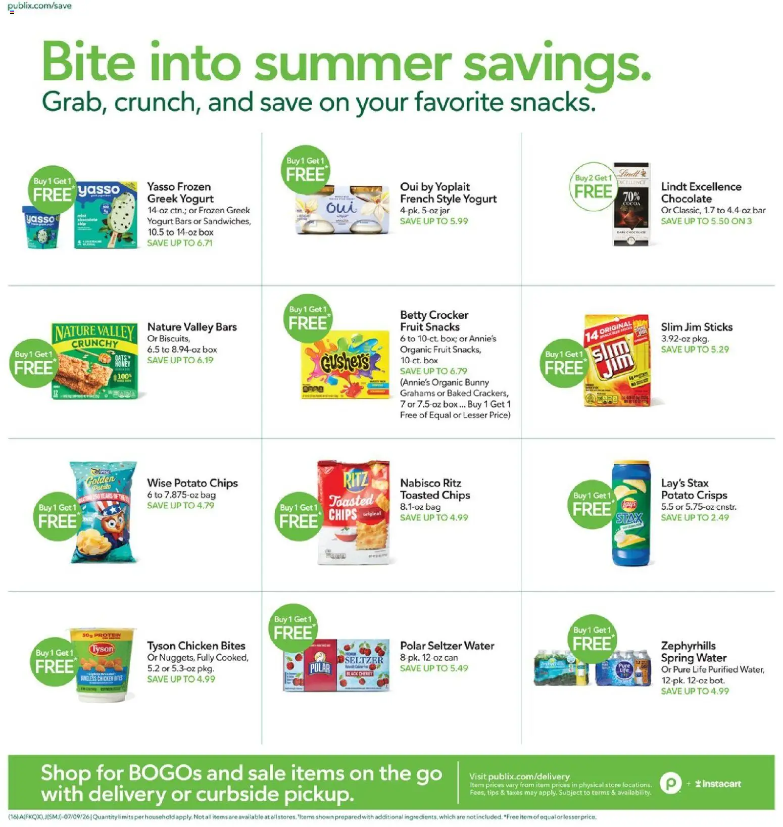 Publix Weekly Ad - valid from 07/08/2026 | Page: 16 | Products: Box, Potato chips, Protein, Lindt