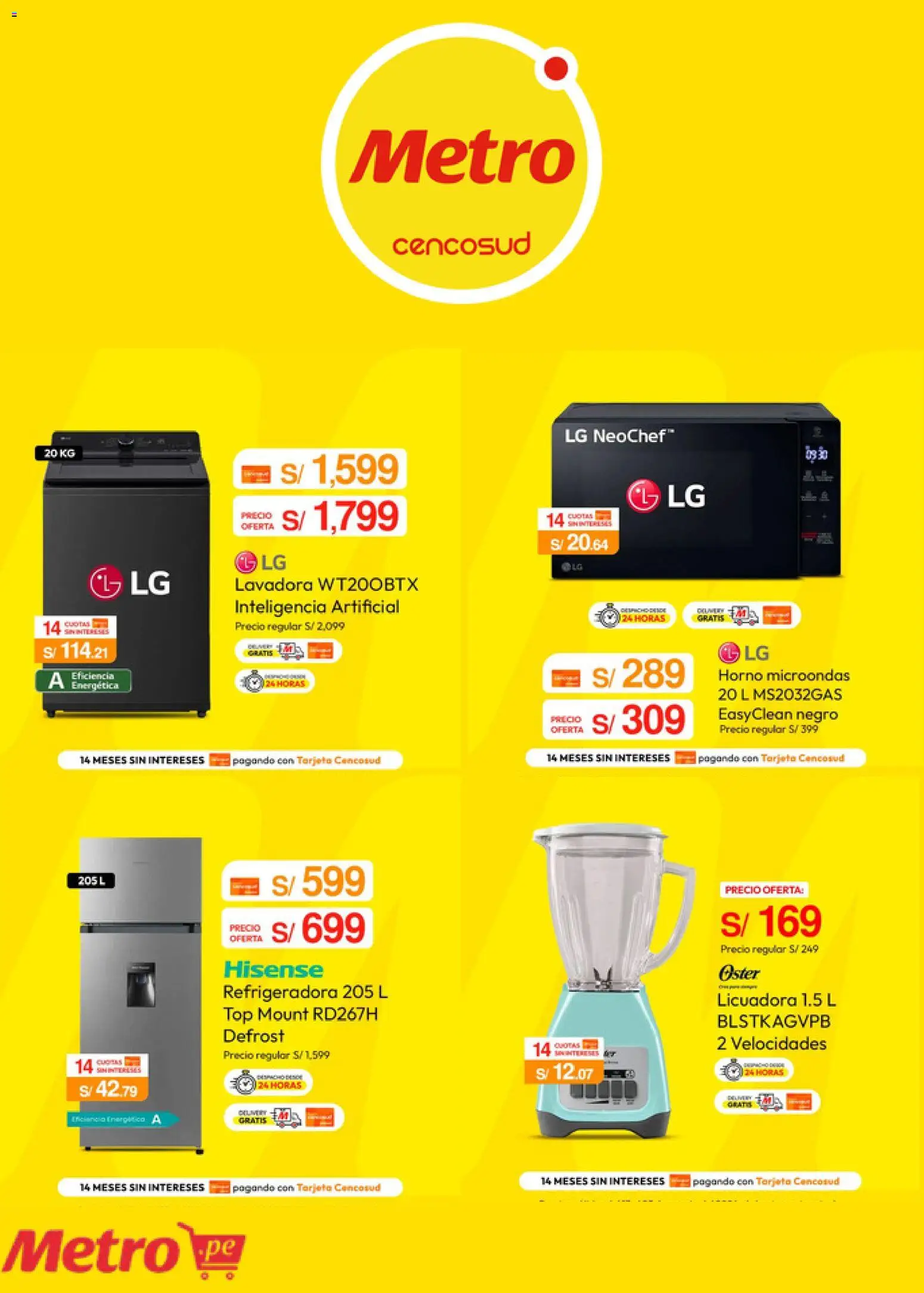 Catálogo Metro válido desde 31/08/2026 | Página: 5 | Productos: Lavadora, Horno microondas, Microondas, Licuadora