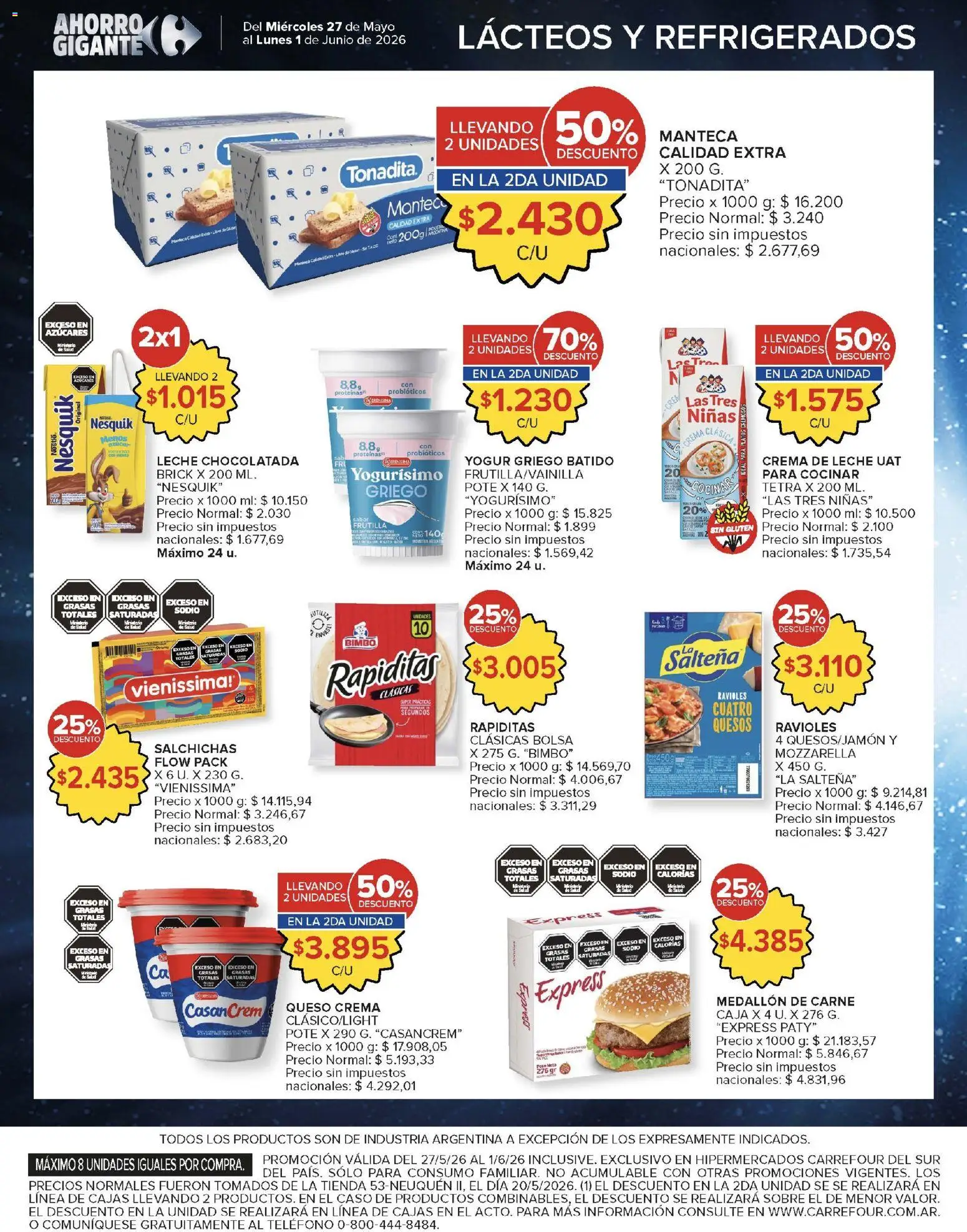Carrefour ofertas │ válido desde el 27.05.2026 | Página: 8 | Productos: Teléfono, Frutilla, Leche, Crema