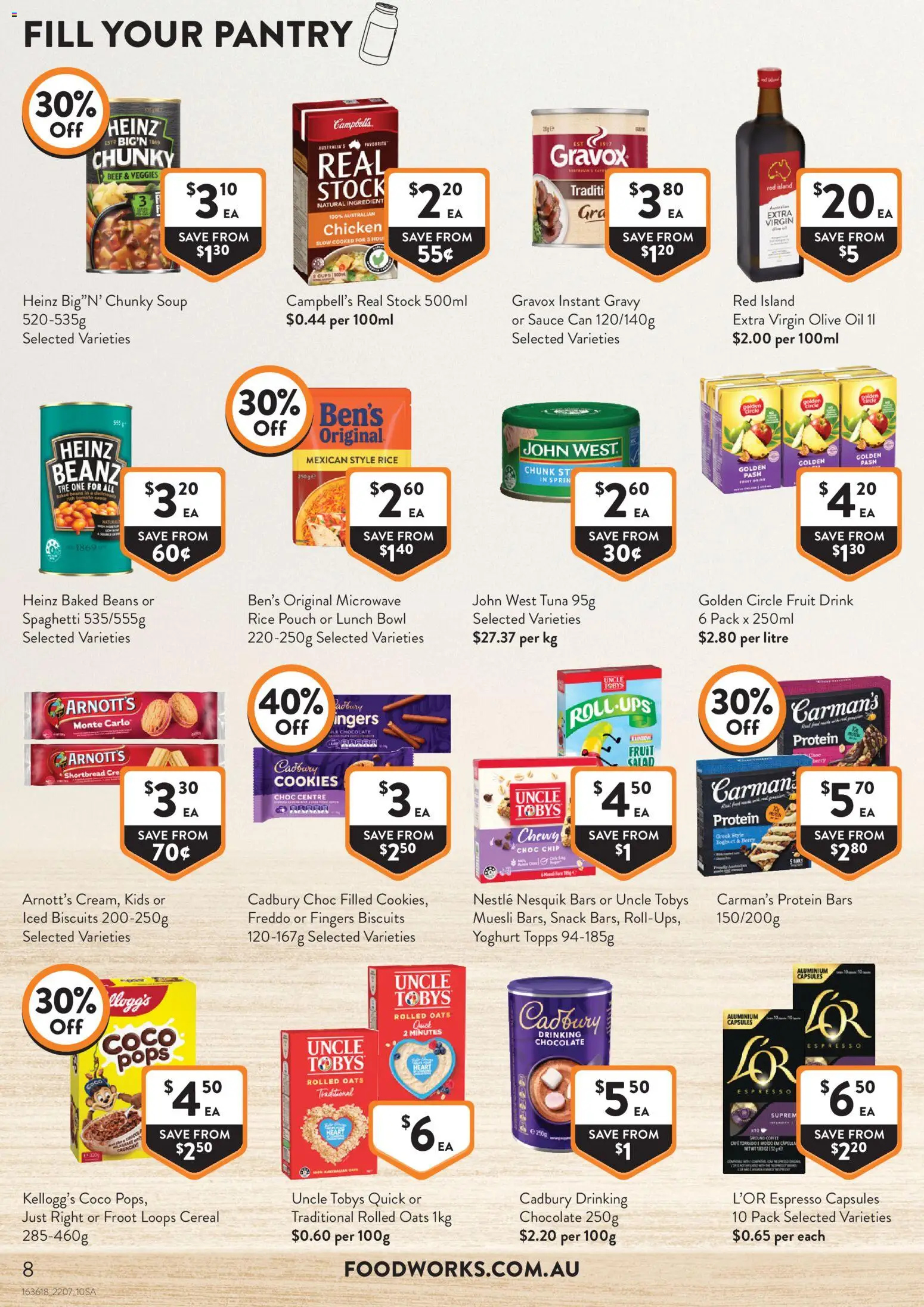 Foodworks catalogue - valid from 22/07/2026 | Page: 8 | Products: Chocolate, Chicken, Beef, Sauce