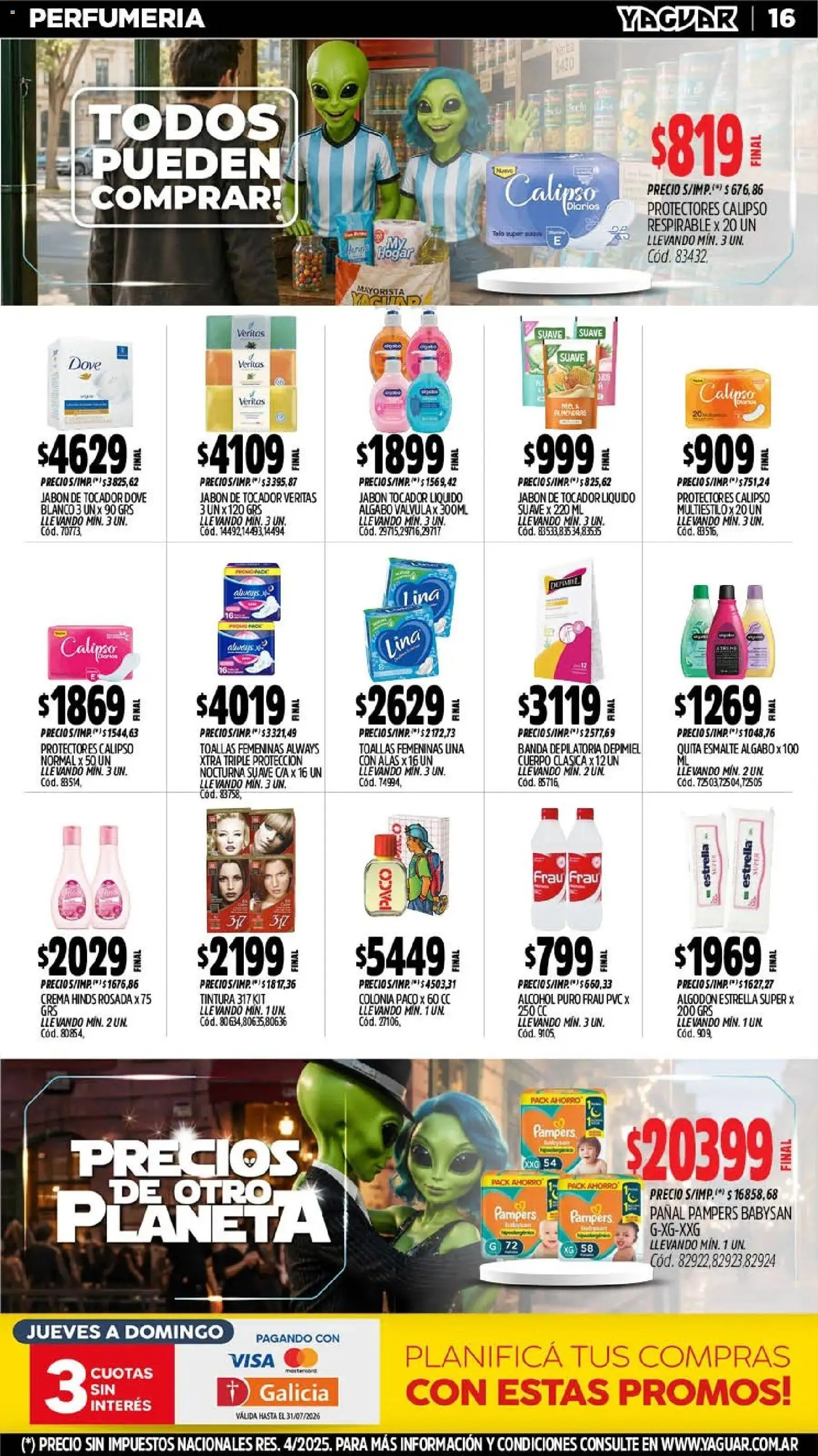 Yaguar - Oferta Semanal Mendoza │ válido desde el 13/07/2026 | Página: 17 | Productos: Algodón, Toallas, Tintura, Crema