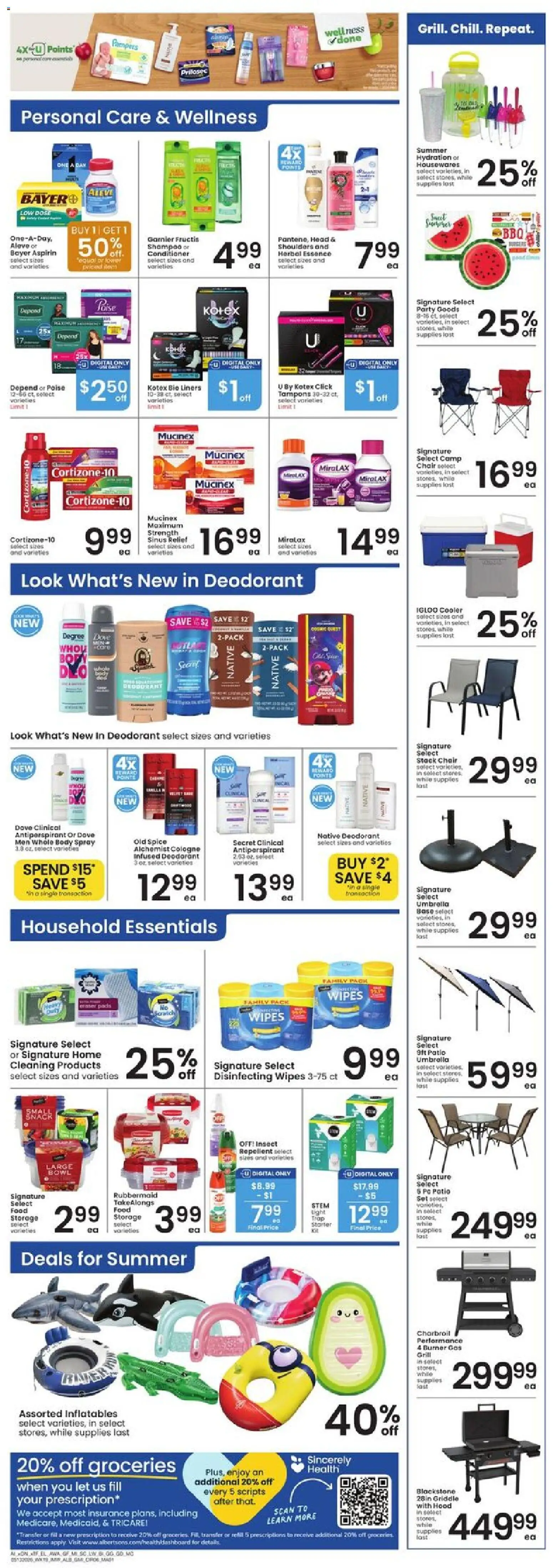 Albertsons Weekly Ad - valid from 20.05.2026 | Page: 6 | Products: Eraser, Griddle, Conditioner, Antiperspirant