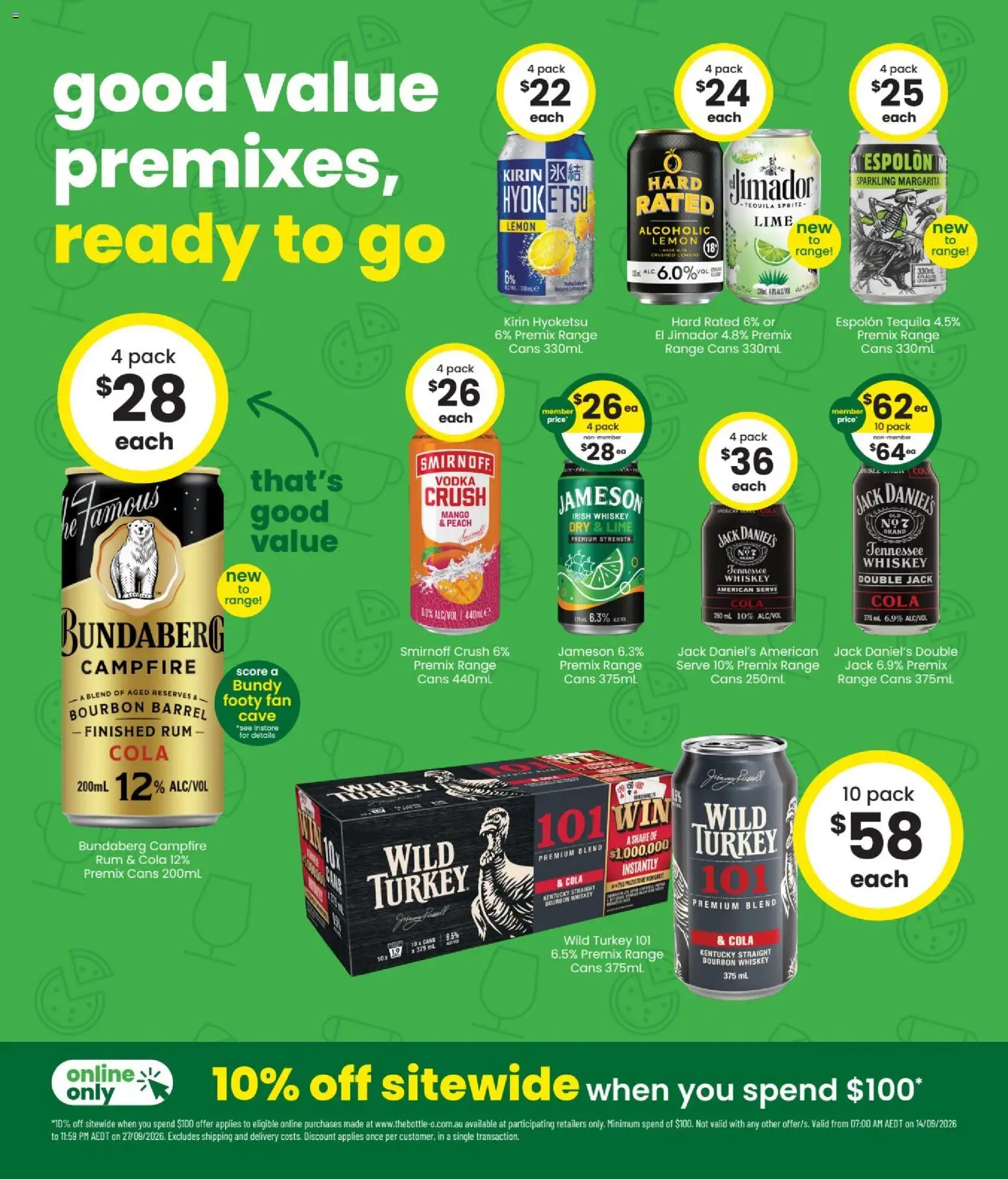 The Bottle-O catalogue - valid from 14/09/2026 | Page: 4 | Products: Bourbon, Turkey, Jack Daniel’s, Jameson