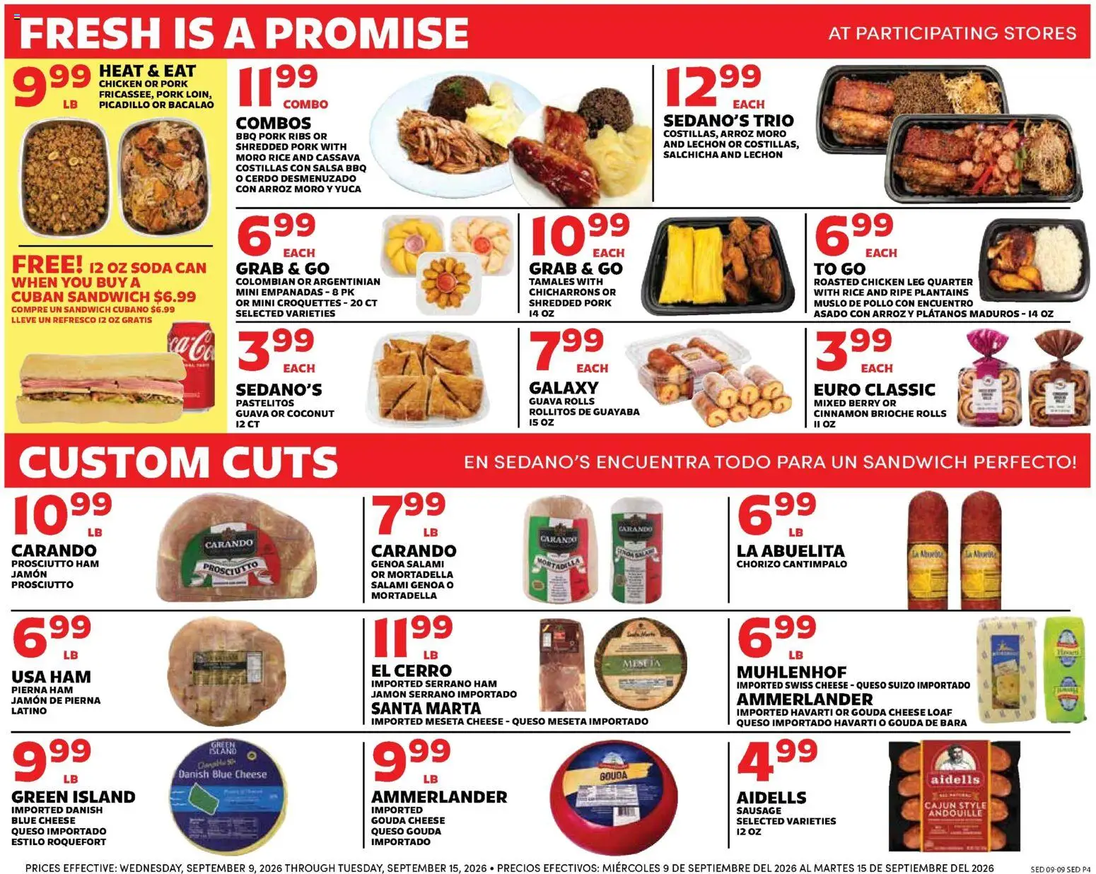 Sedano's Weekly Ad - valid from 09/09/2026 | Page: 4 | Products: Chicken, Pork, Rice, Sausage