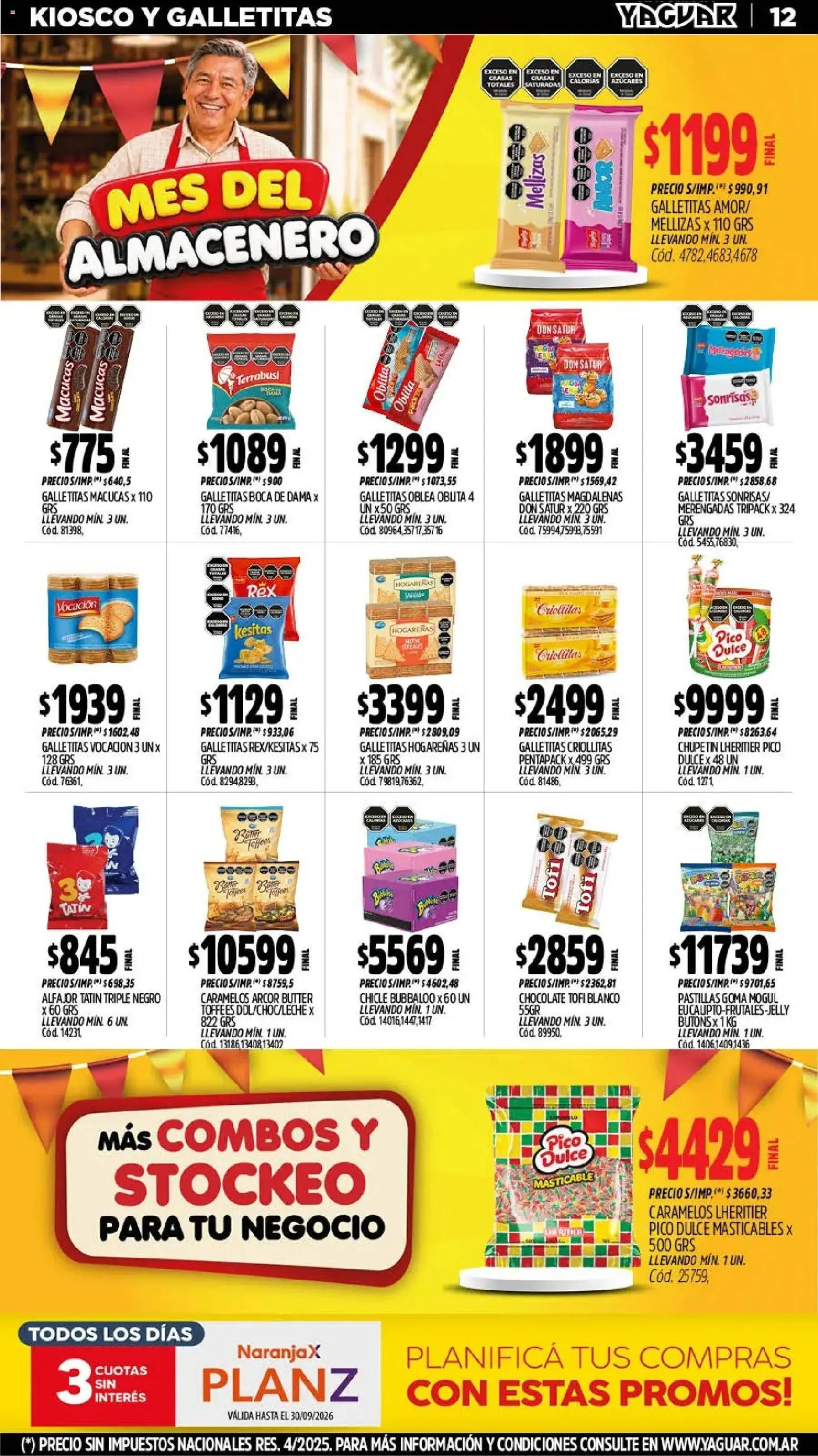 Yaguar - Oferta Semanal Neuquen │ válido desde el 28/09/2026 | Página: 12 | Productos: Pico, Dulce, Chocolate, Alfajor