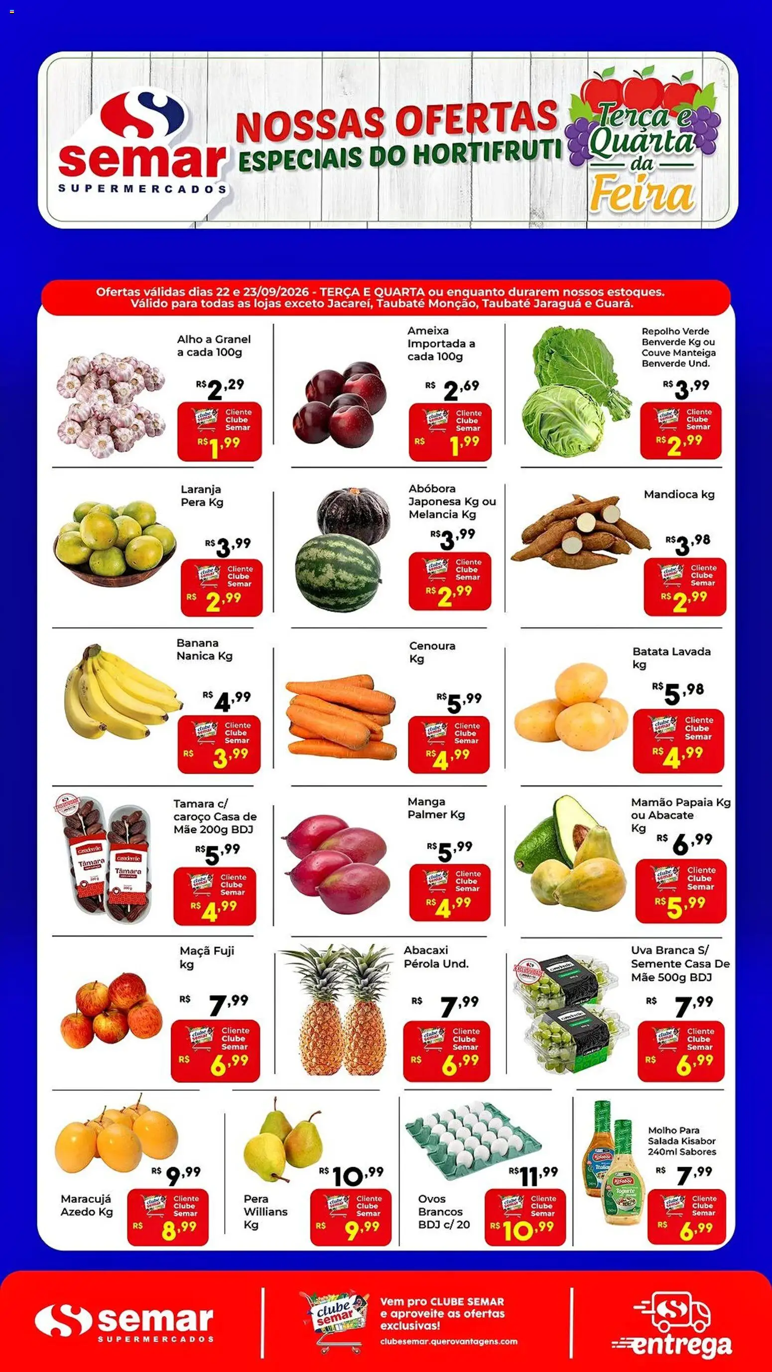 Semar Supermercado Folheto - válido de 22/09/2026 | Página: 1 | Produtos: Molho para salada, Abacate, Manteiga, Batata