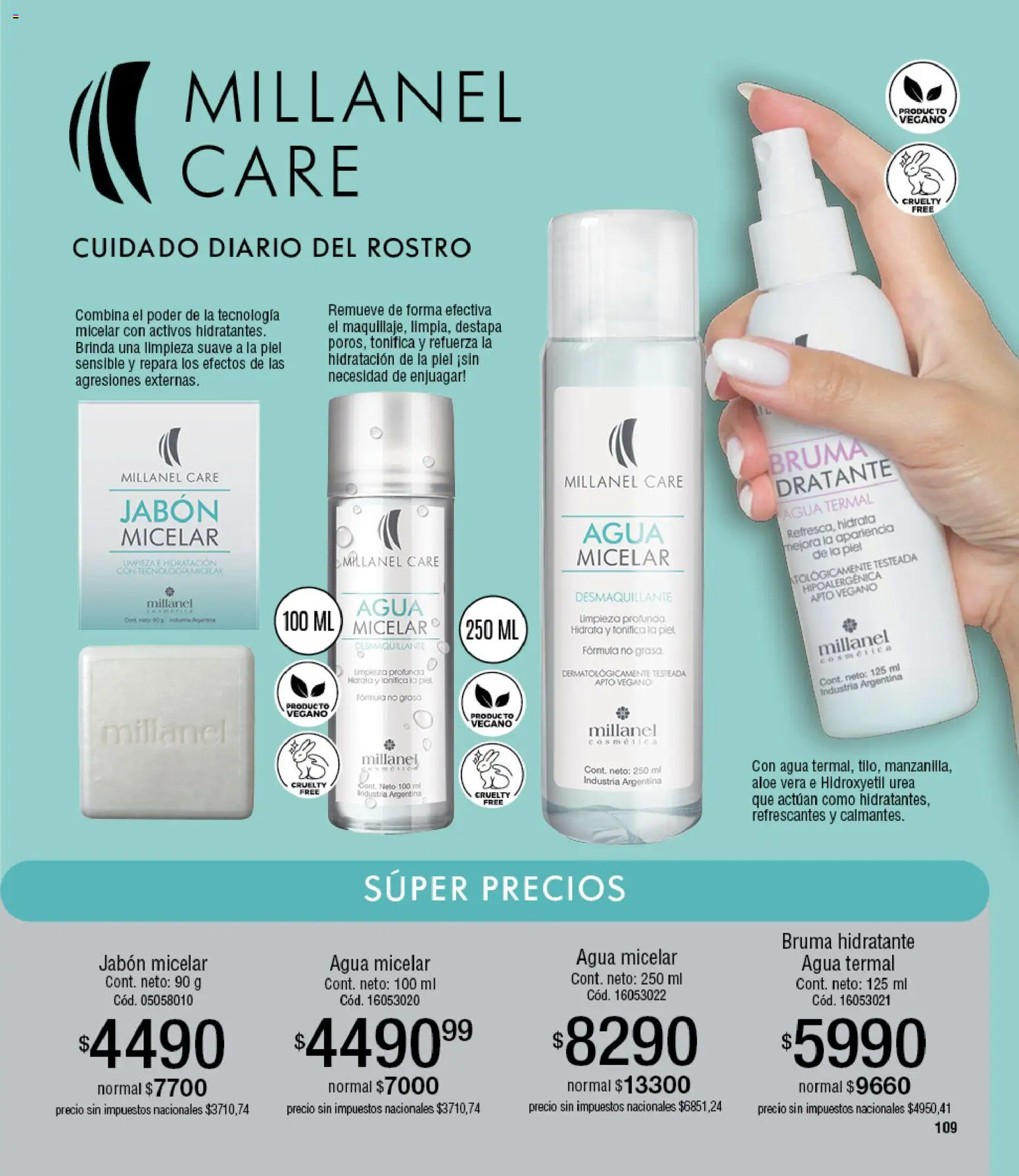 Millanel - Catálogo │ válido desde el 20/07/2026 | Página: 133 | Productos: Desmaquillante, Jabón, Bruma, Agua