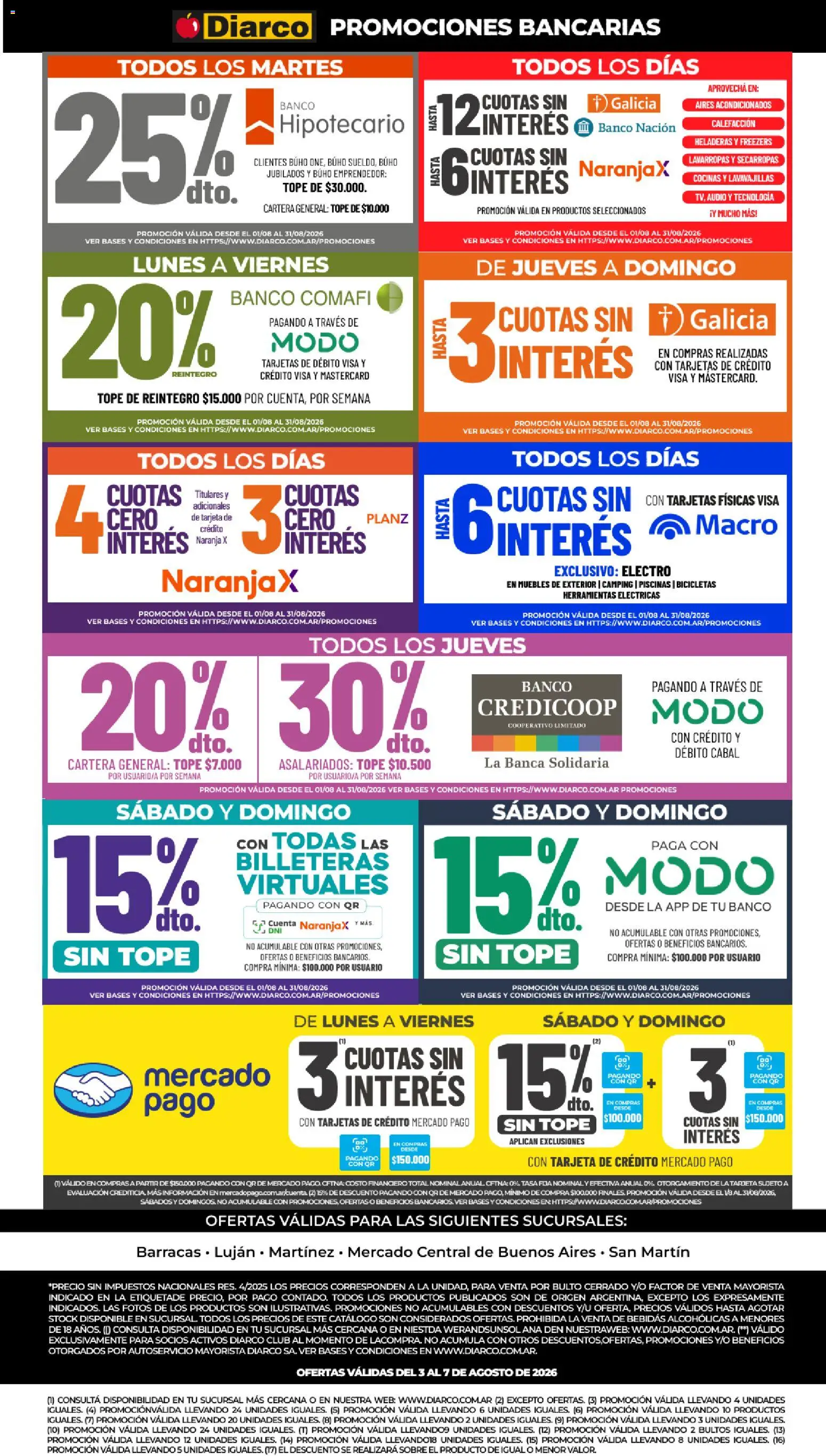 Diarco - Ofertas Gba │ válido desde el 03/08/2026 | Página: 20 | Productos: Cartera, Lavavajillas, Secarropas, Herramientas
