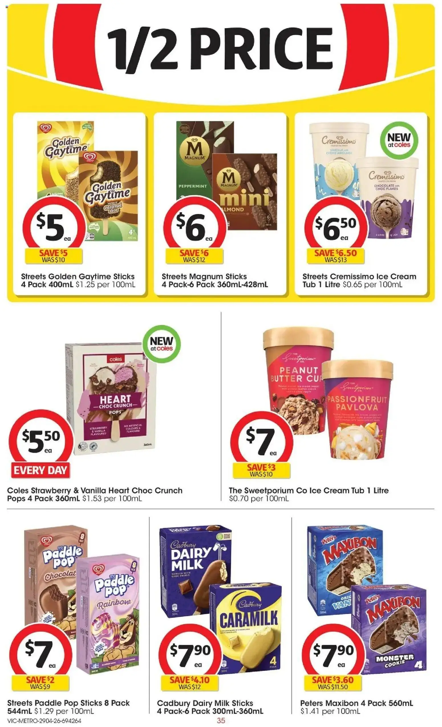 Coles catalogue - valid from 28.04.2026 | Page: 35 | Products: Milk, Dairy, Butter, Ice cream