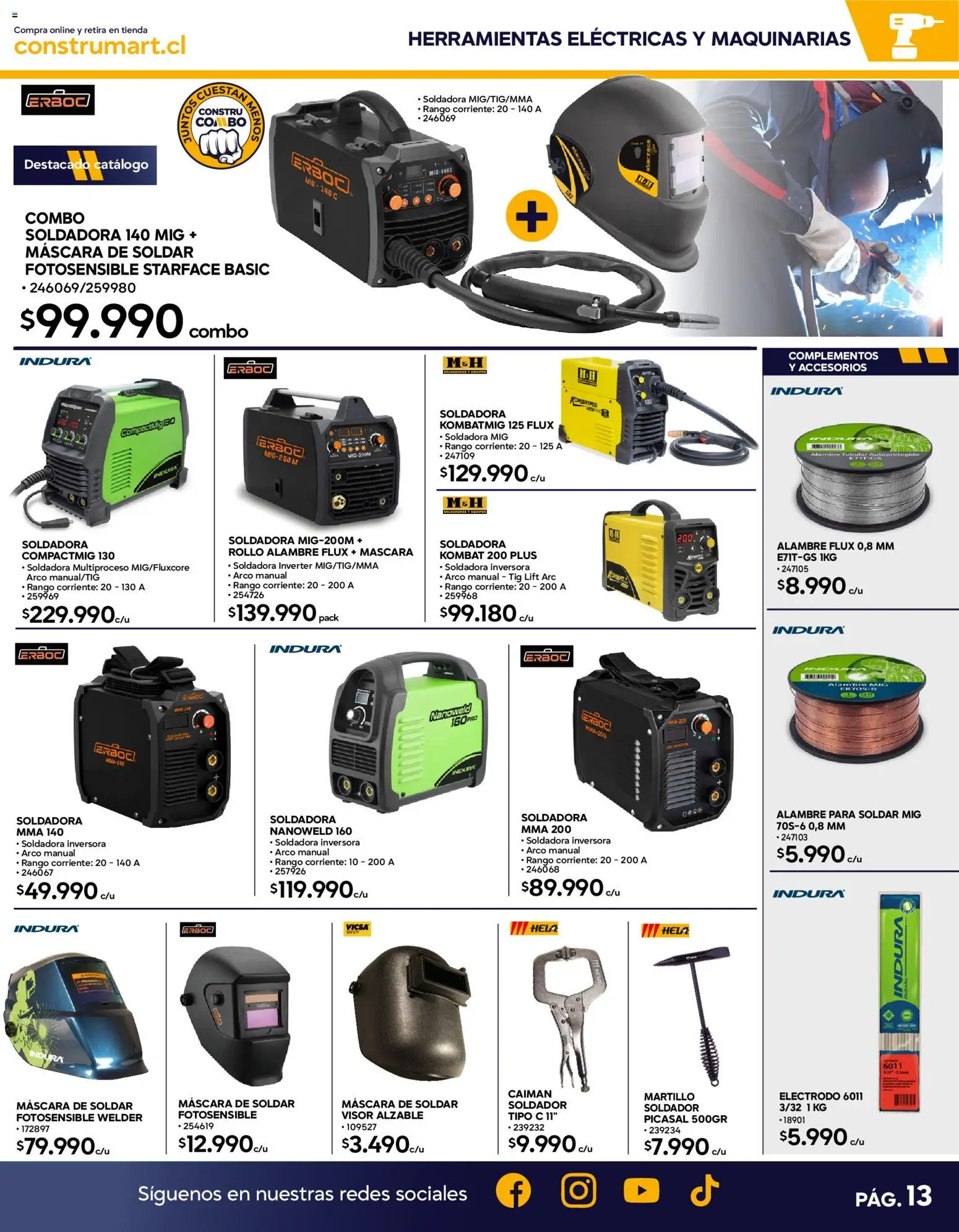 Construmart Ofertas │ válido desde el 31.07.2026 | Página: 13 | Productos: Soldadora, Máscara, Mascara de soldar, Martillo