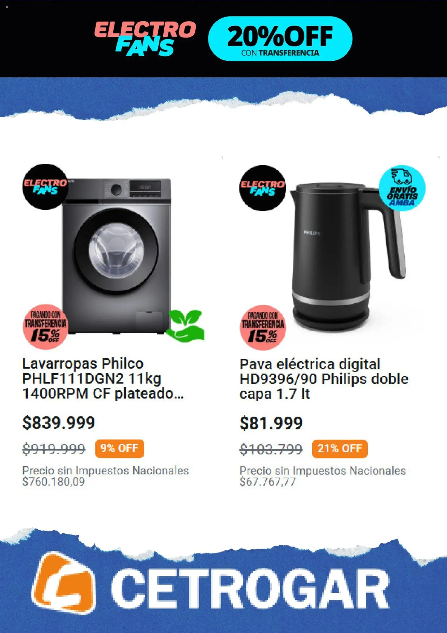 Cetrogar catálogo │ válido desde el 09/09/2026 | Página: 2 | Productos: Pava, Lavarropas, Pava eléctrica