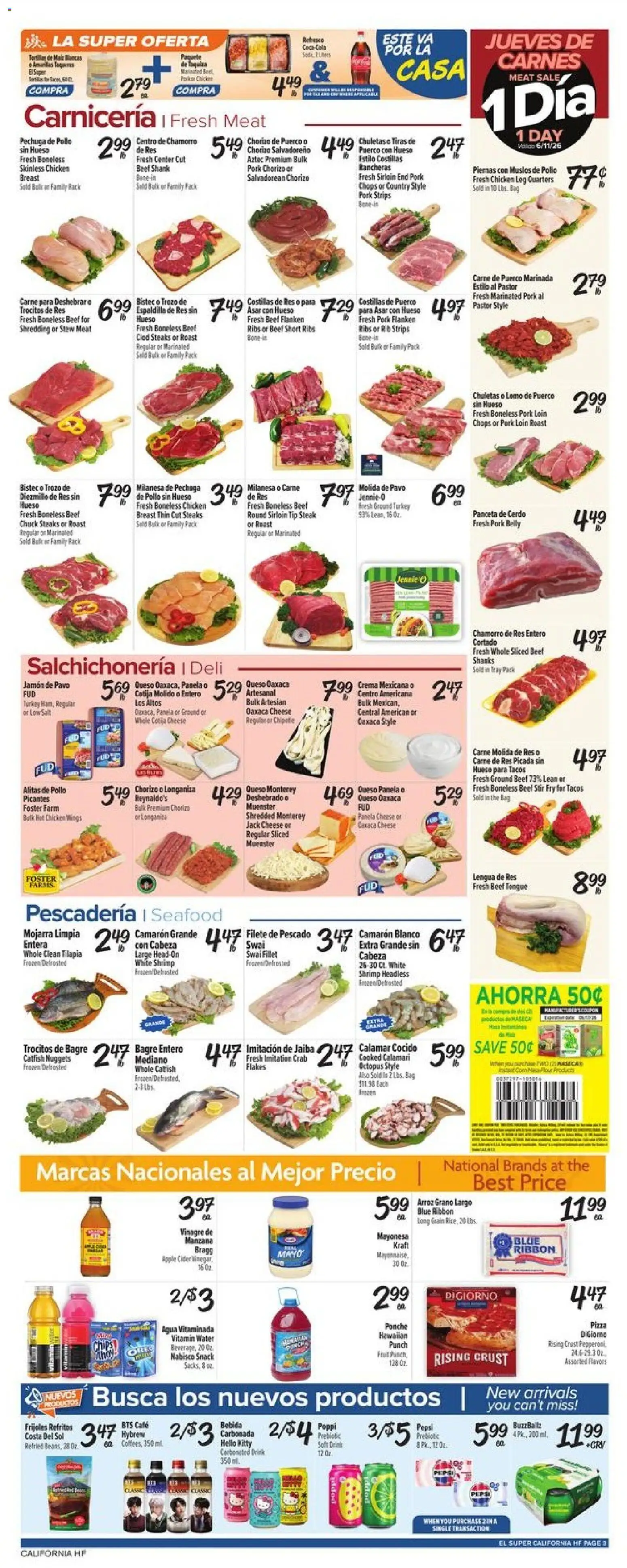 El Super Weekly Ad - CA - valid from 10.06.2026 | Page: 3 | Products: Vitamin, Cider, Flakes, Water