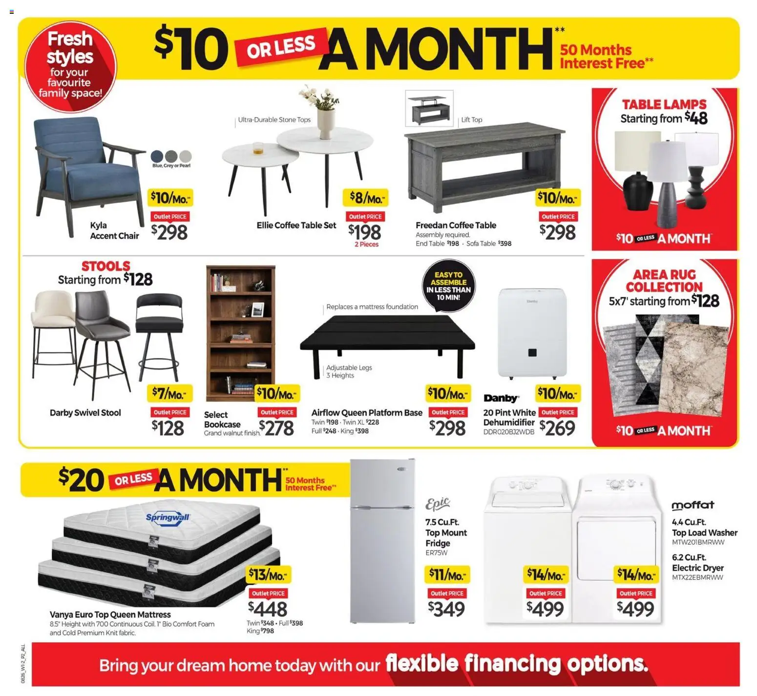 Tepperman's flyer valid from Aug 7, 2026 | Page: 11 | Products: Rug, Dryer, Sofa, Table