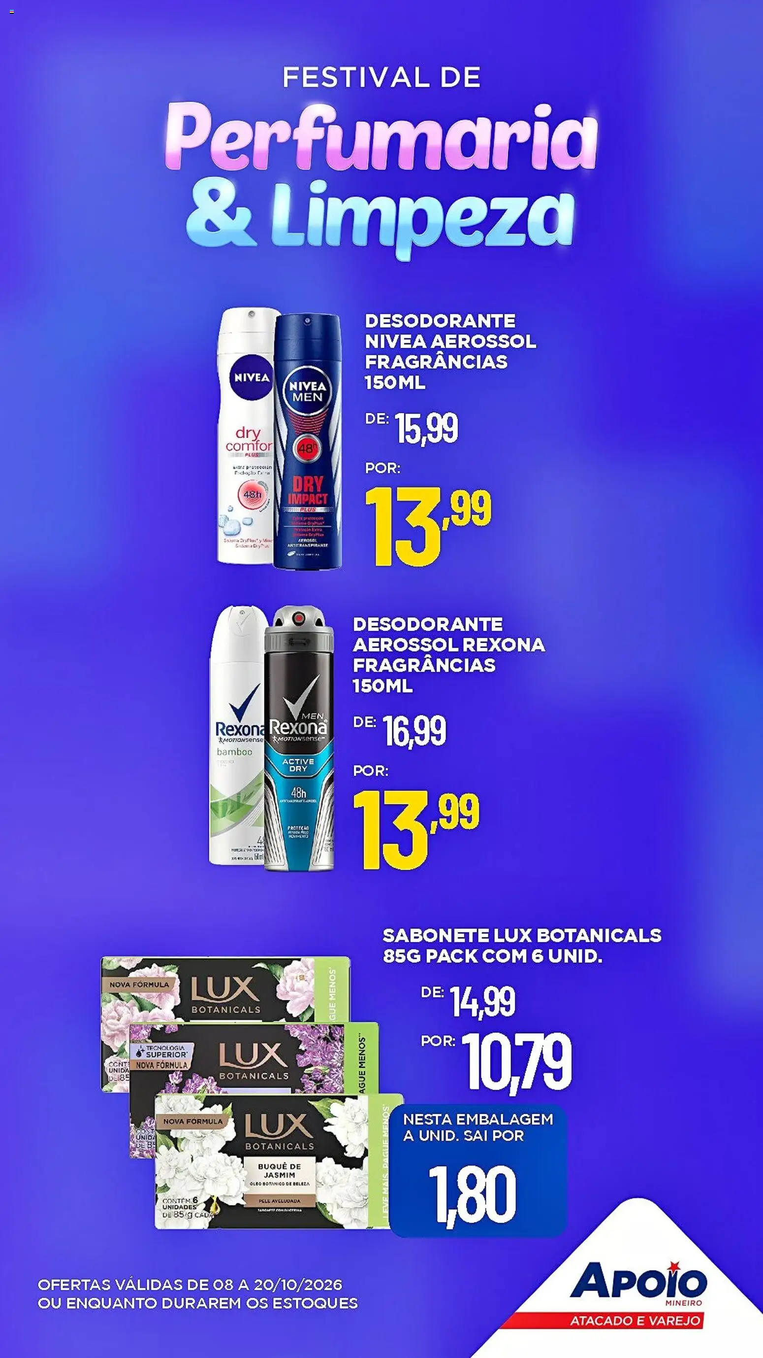 Apoio Mineiro Folheto - válido de 08/09/2026 | Página: 3 | Produtos: Desodorante, Óleo, Sabonete, Rexona