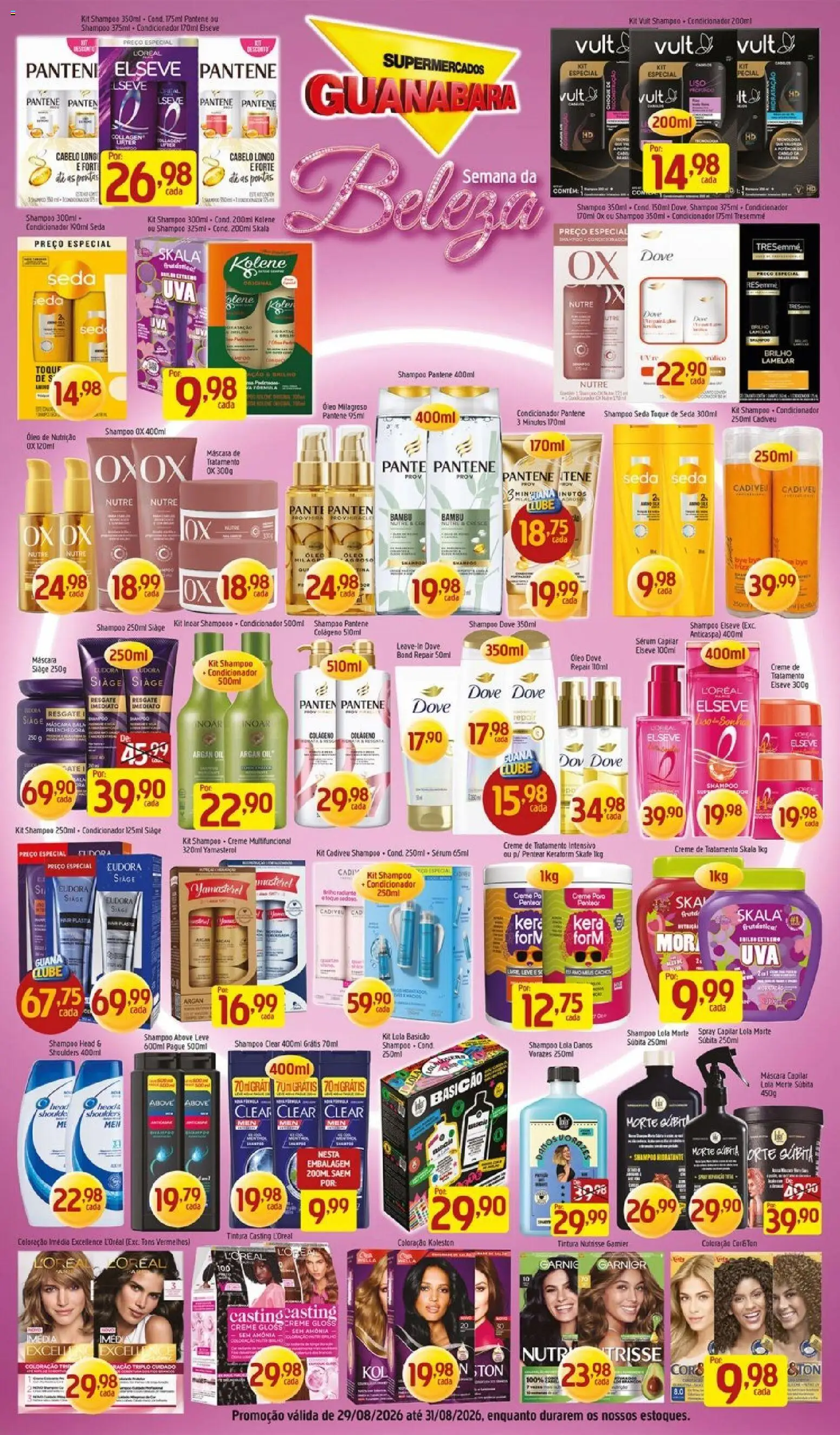 Supermercados Guanabara Folheto - válido de 29/08/2026 | Página: 9 | Produtos: Shampoo, Portas, Creme, Ração