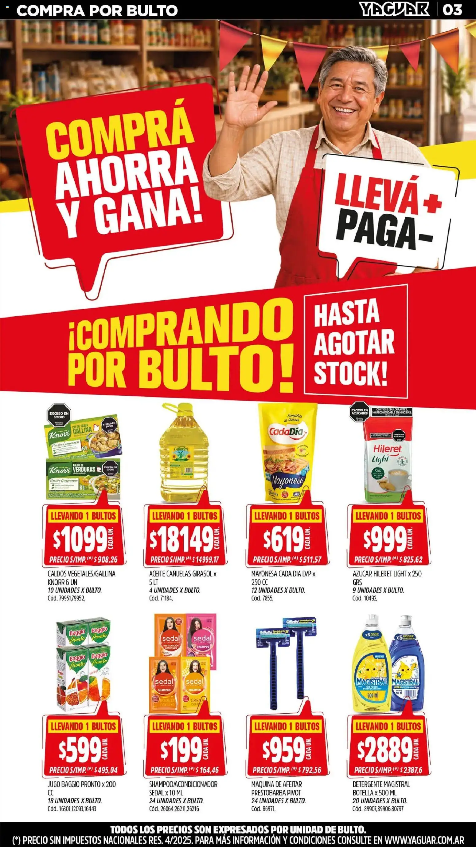 Yaguar - Oferta Semanal Parque Chacabuco │ válido desde el 31/08/2026 | Página: 3 | Productos: Maquina de afeitar, Mayonesa, Detergente, Jugo