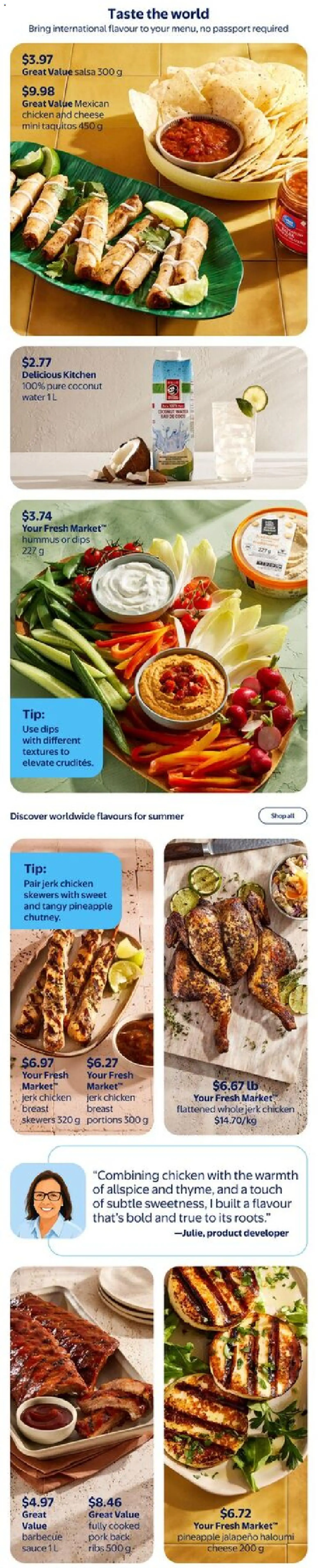 Walmart flyer valid from Jul 2, 2026 | Page: 6 | Products: Pineapple, Cheese, Chicken, Pork
