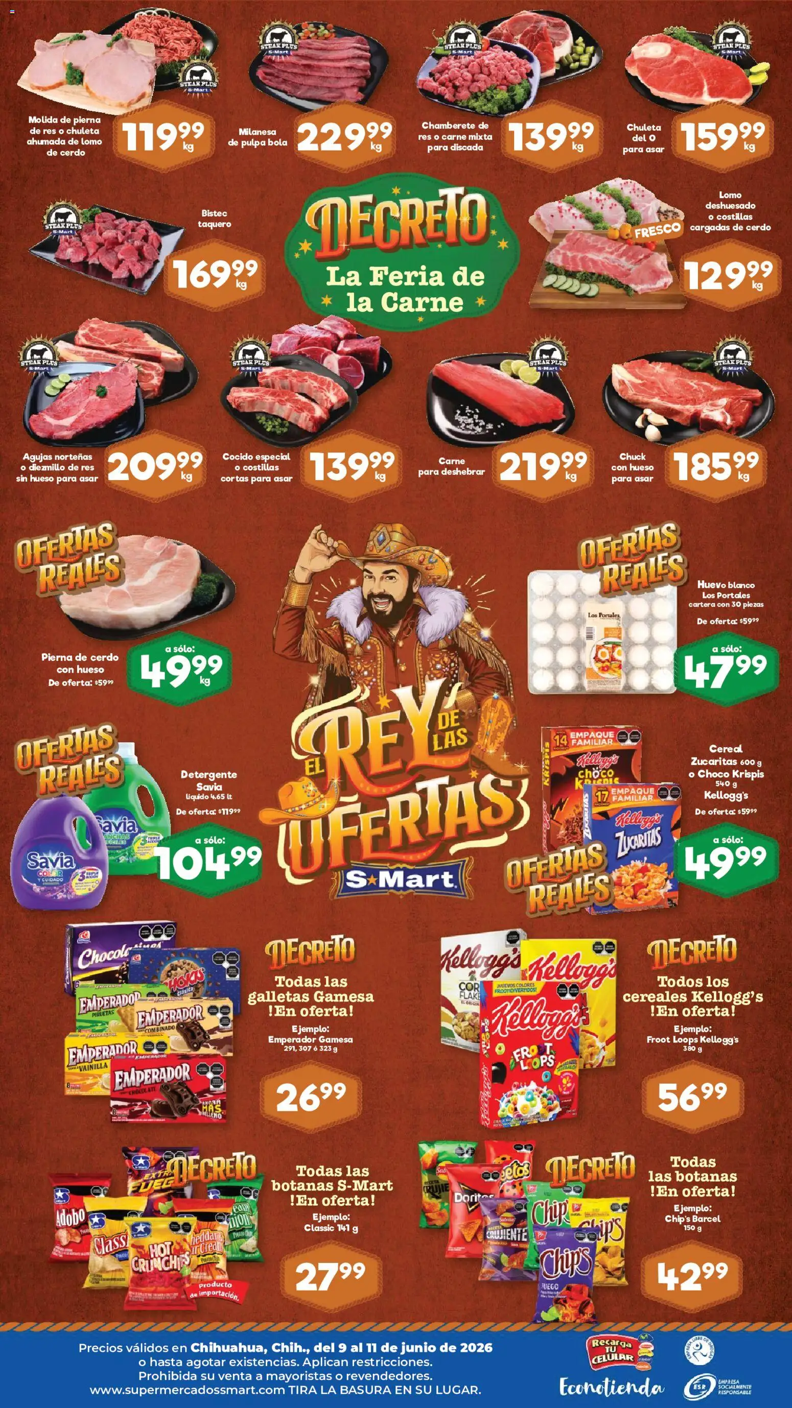 Nuevas ofertas de S-Mart válidas en toda la República Mexicana desde el 09.06.2026. ¡Encuentra las mejores ofertas en S-Mart folleto Chihuahua! | Página: 2 | Productos: Huevo, Cerdo, Res, Short