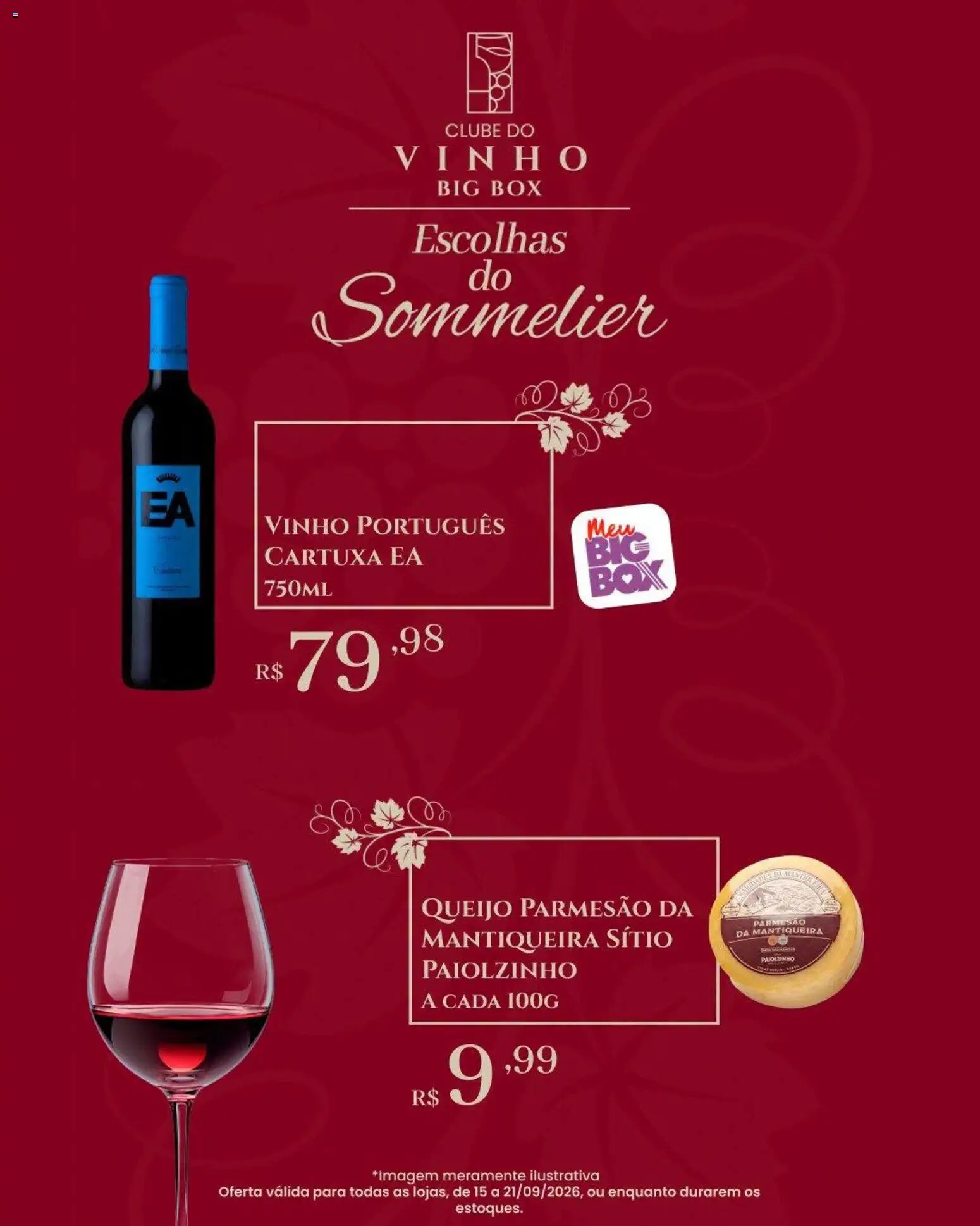 Big Box Folheto - válido de 15/09/2026 | Página: 4 | Produtos: Queijo, Vinho, Parmesão, Queijo parmesão
