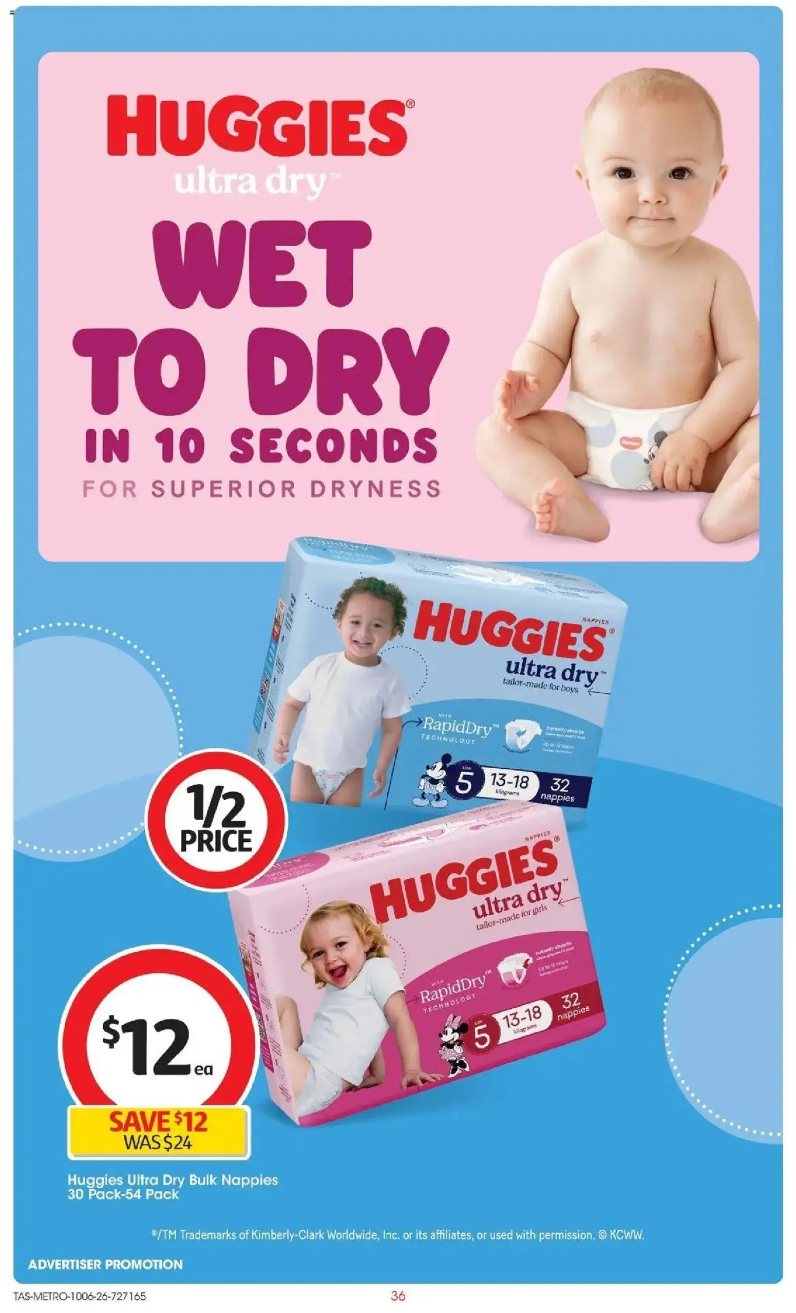 Coles catalogue - valid from 10.06.2026 | Page: 36 | Products: Nappies, Dryness