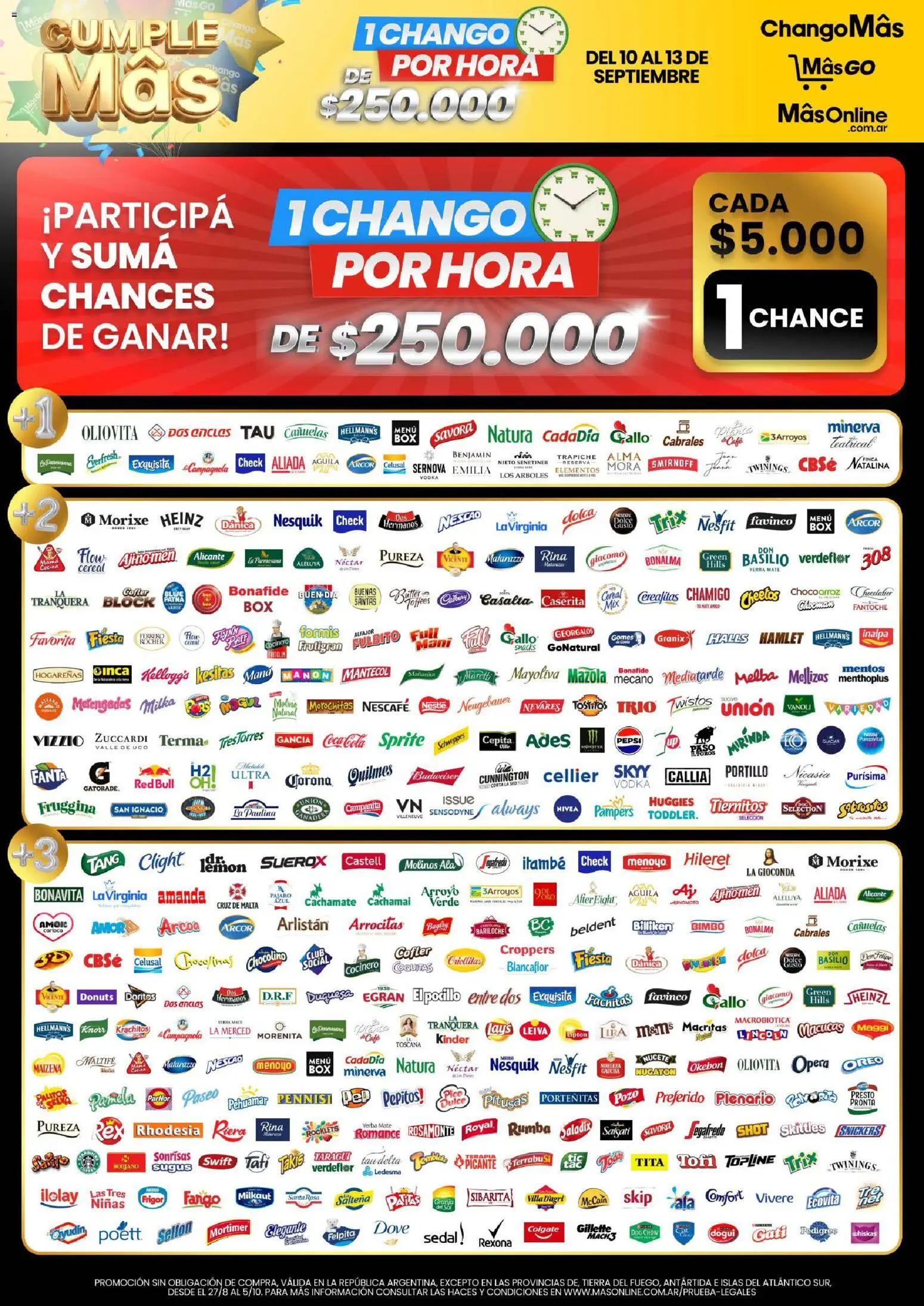 Changomas - Flash 10 Al 13 De Septiembre │ válido desde el 10/09/2026 | Página: 5 | Productos: Sprite, Fanta, Yerba, Snickers