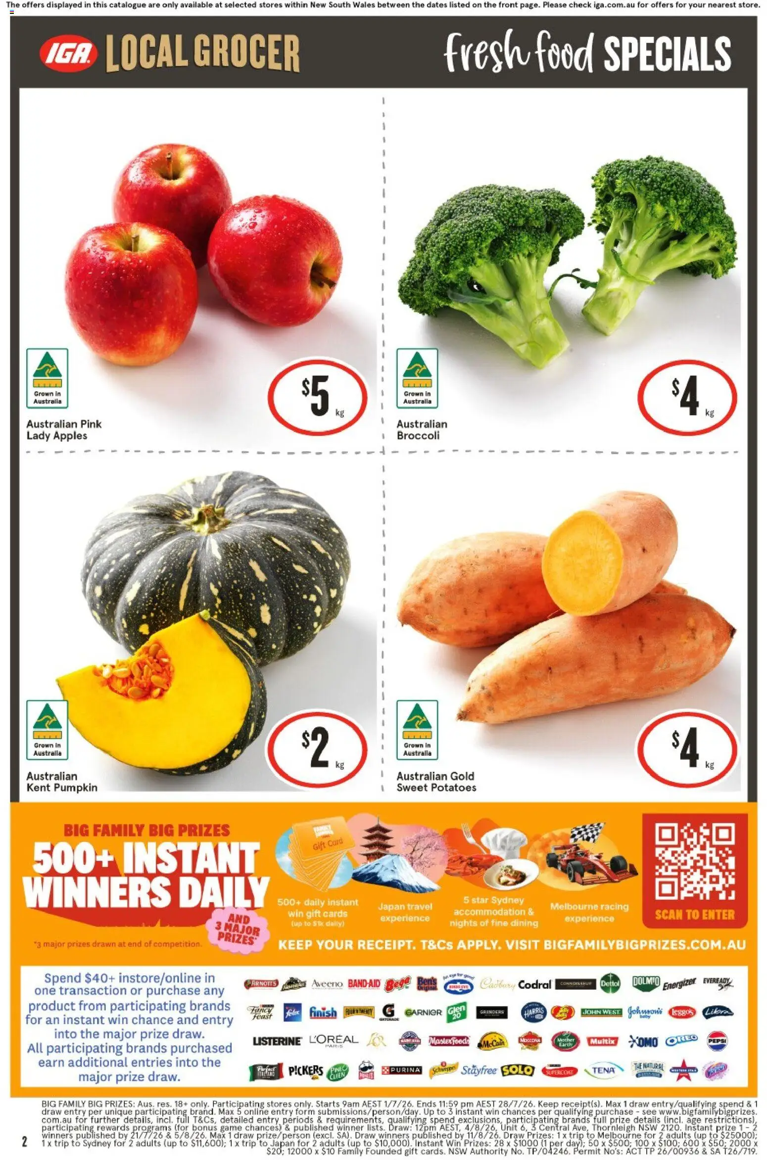 IGA catalogue - valid from 08/07/2026 | Page: 3 | Products: Apples, Potatoes, Pumpkin, Game