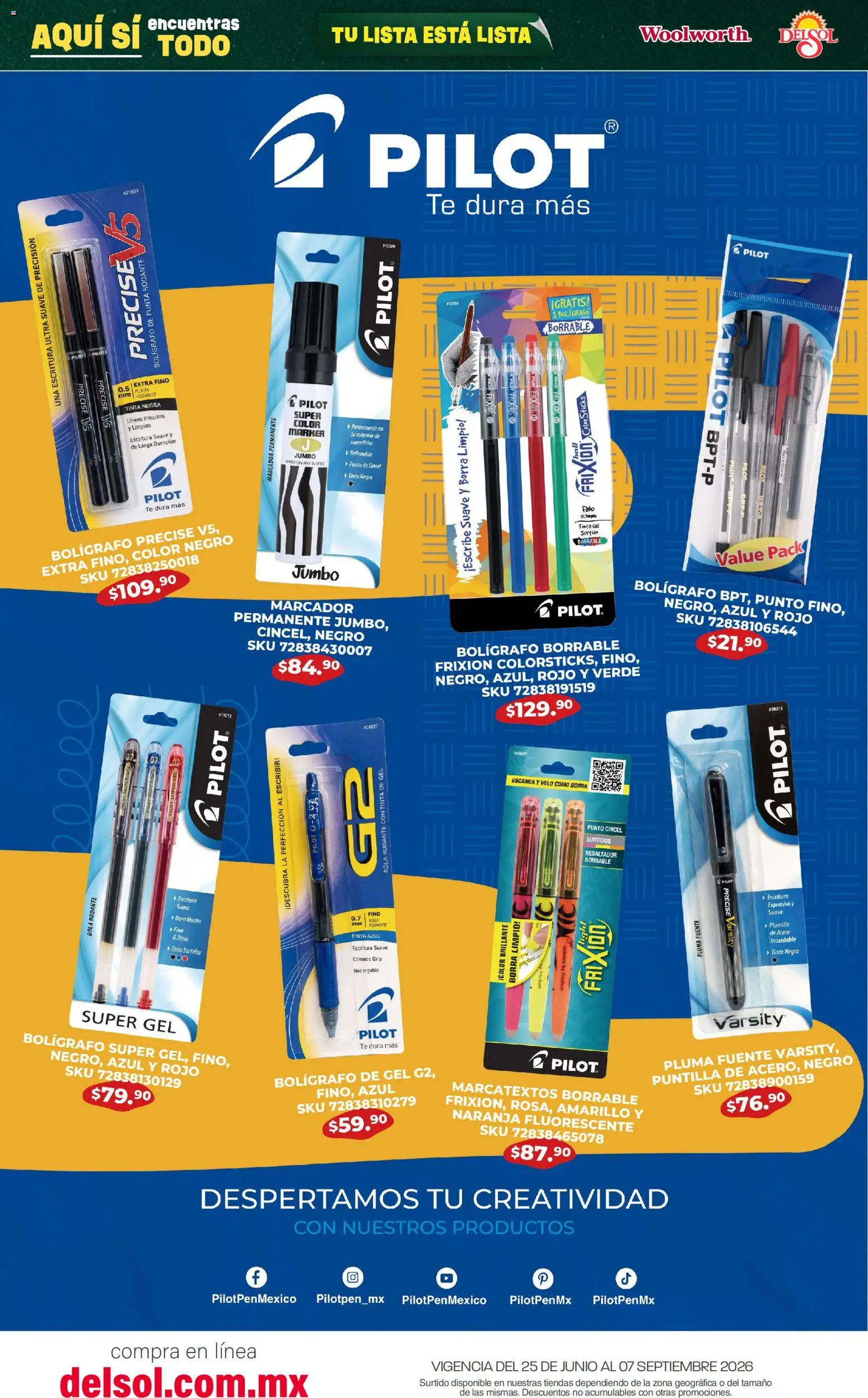 Nuevas ofertas de Del Sol y Woolworth válidas en toda la República Mexicana desde el 25/06/2026. ¡Encuentra las mejores ofertas en Del Sol y Woolworth catálogo Back To School! | Página: 11 | Productos: Fuente, Té
