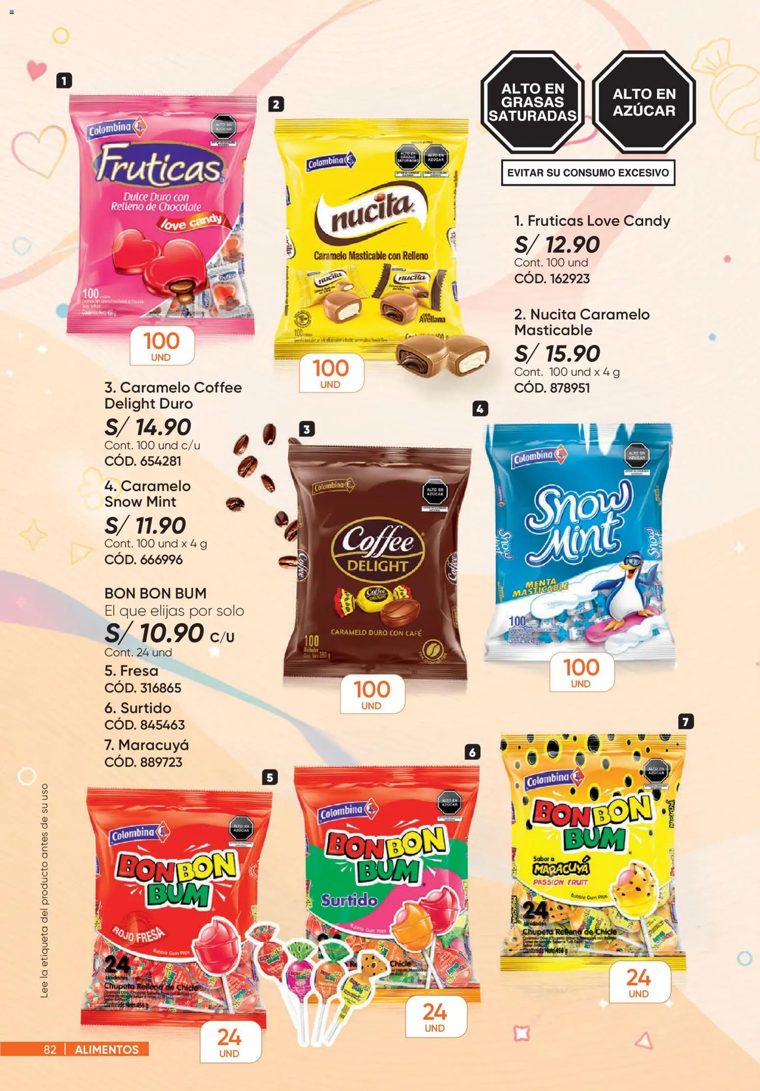 Catálogo Azzorti válido desde 31/08/2026 | Página: 82 | Productos: Chicle, Café, Chocolate, Azúcar