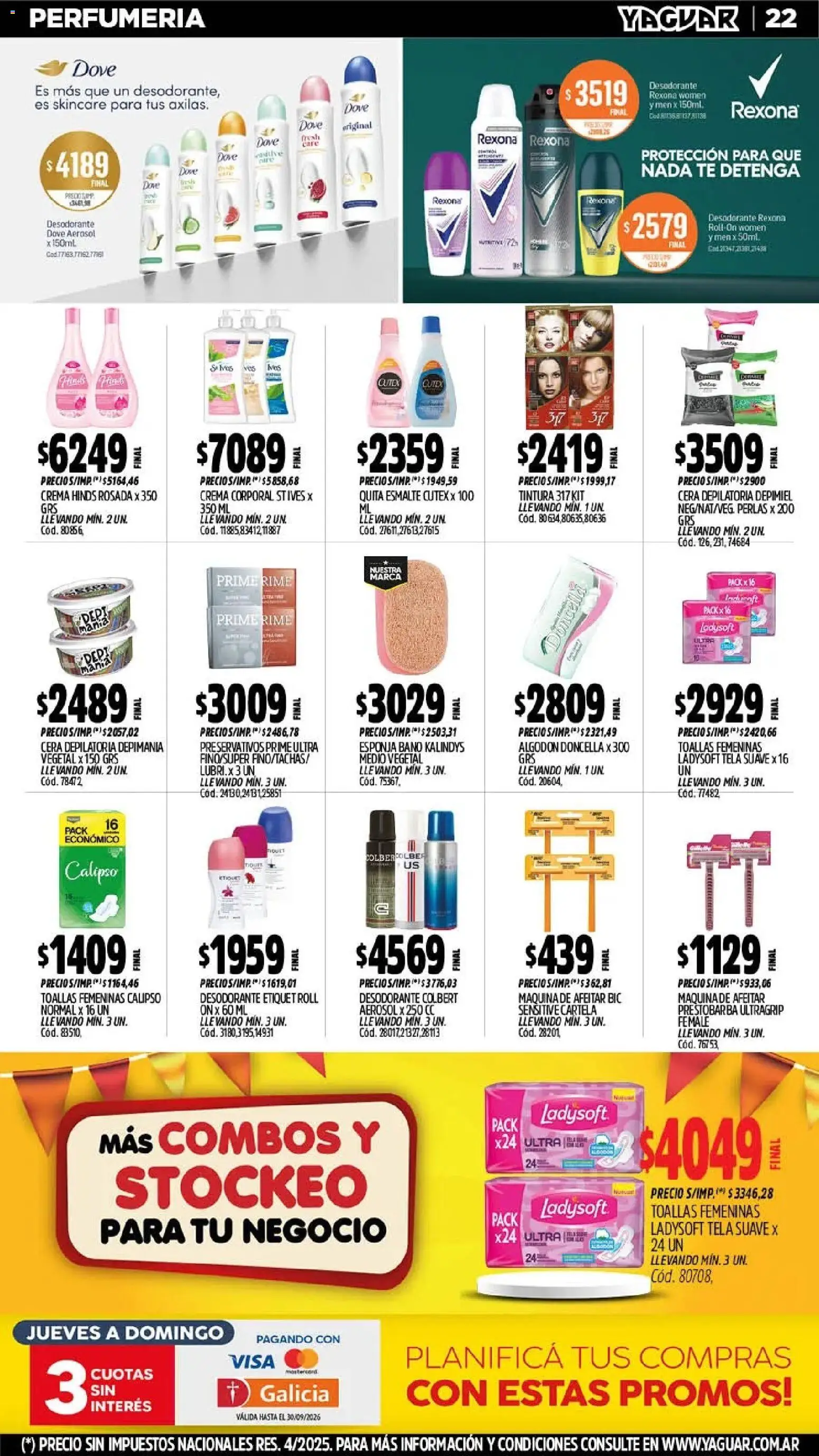 Yaguar - Oferta Semanal Santa Fé │ válido desde el 21/09/2026 | Página: 23 | Productos: Algodón, Maquina de afeitar, Desodorante, Esponja
